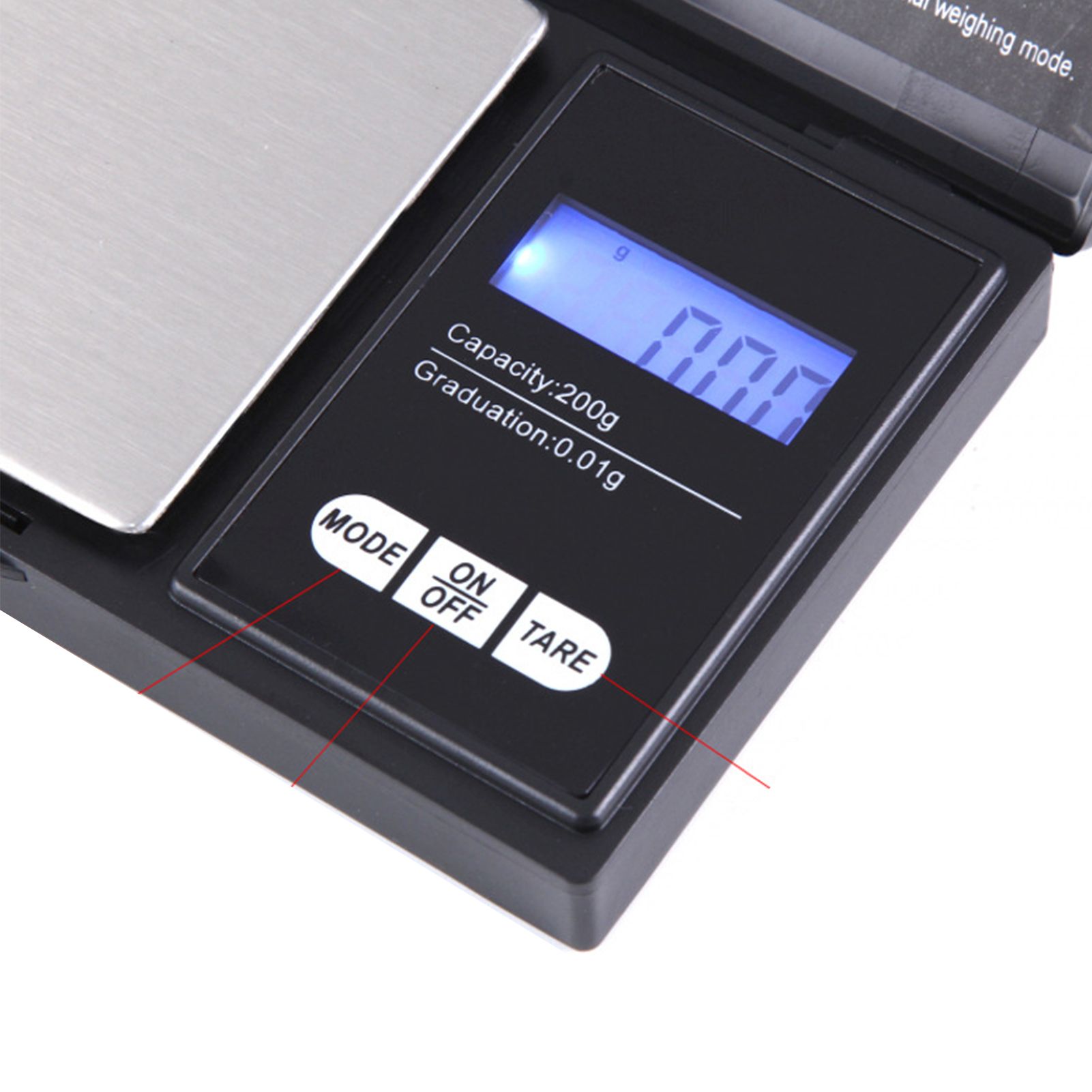 High Accuracy Balance Jewelry Weight Electronic Scales Food Steelyard with LCD Screen Display 200g/0.01g - Image 2