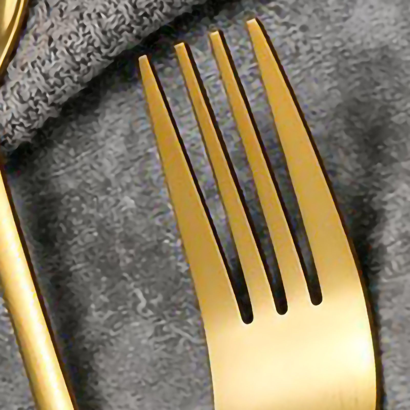 Flatware Set Portable Stainless Steel Steak Knife Fork Spoon Tableware Thickened Tableware Set Golden Fork - Image 3