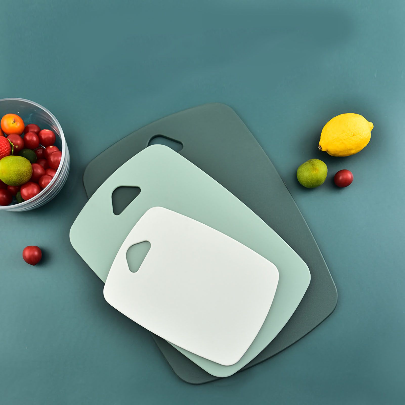 3pcs Cutting Board Set Safe PP Easy Grip Handles Multifunction Kitchen Chopping Board for Home Type 2 Square - Image 1