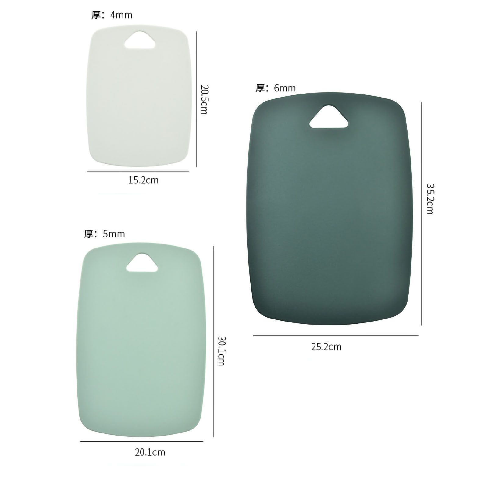 3pcs Cutting Board Set Safe PP Easy Grip Handles Multifunction Kitchen Chopping Board for Home Type 2 Square - Image 2