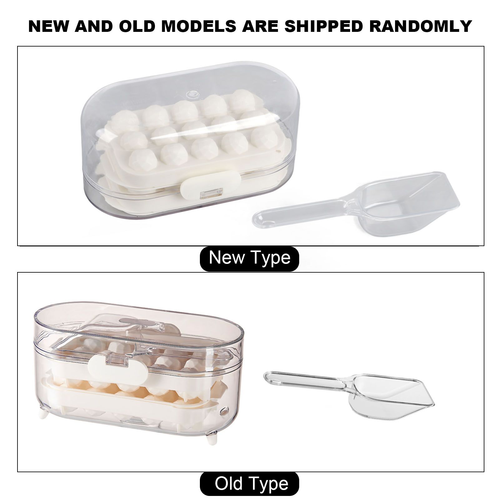 Ice Mold Silicone 2 Layer Hard Interlayer Anti Slip Stable Buckle Design Ice Mold Tray with Spatula Pure Color - Image 7