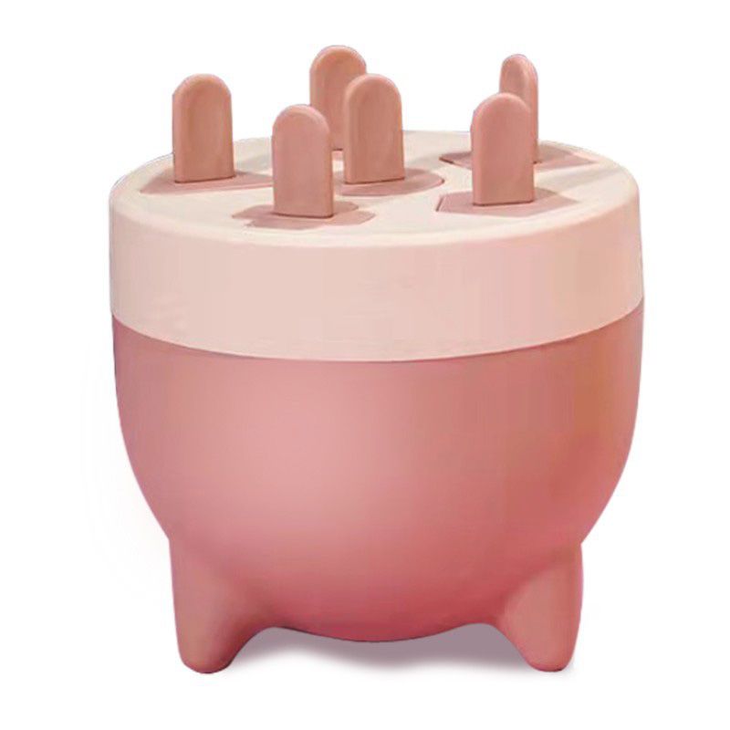 Popsicles Mold 6 Cavities Detachable Design Safe Healthy Material Durable PP Mini Popsicle Mold Pink - Image 1