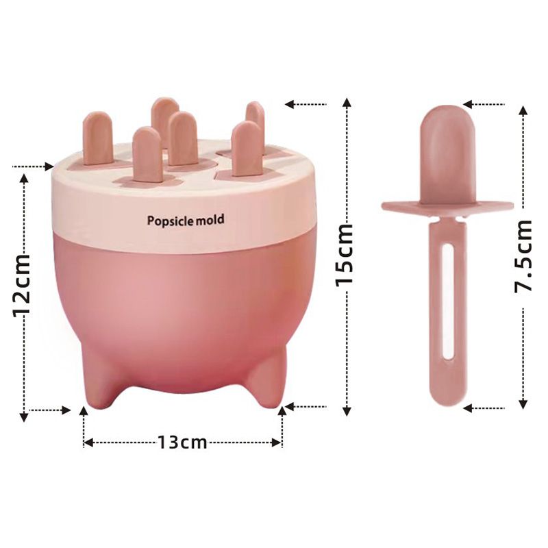 Popsicles Mold 6 Cavities Detachable Design Safe Healthy Material Durable PP Mini Popsicle Mold Pink - Image 2