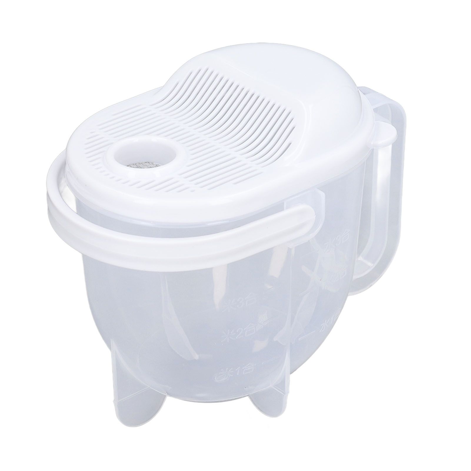 Rice Washing Bowl Water Flush Type ABS Clear Scale Fine Strainer Auxiliary Handle Rice Cleaning Basket for Kitchen - Image 1