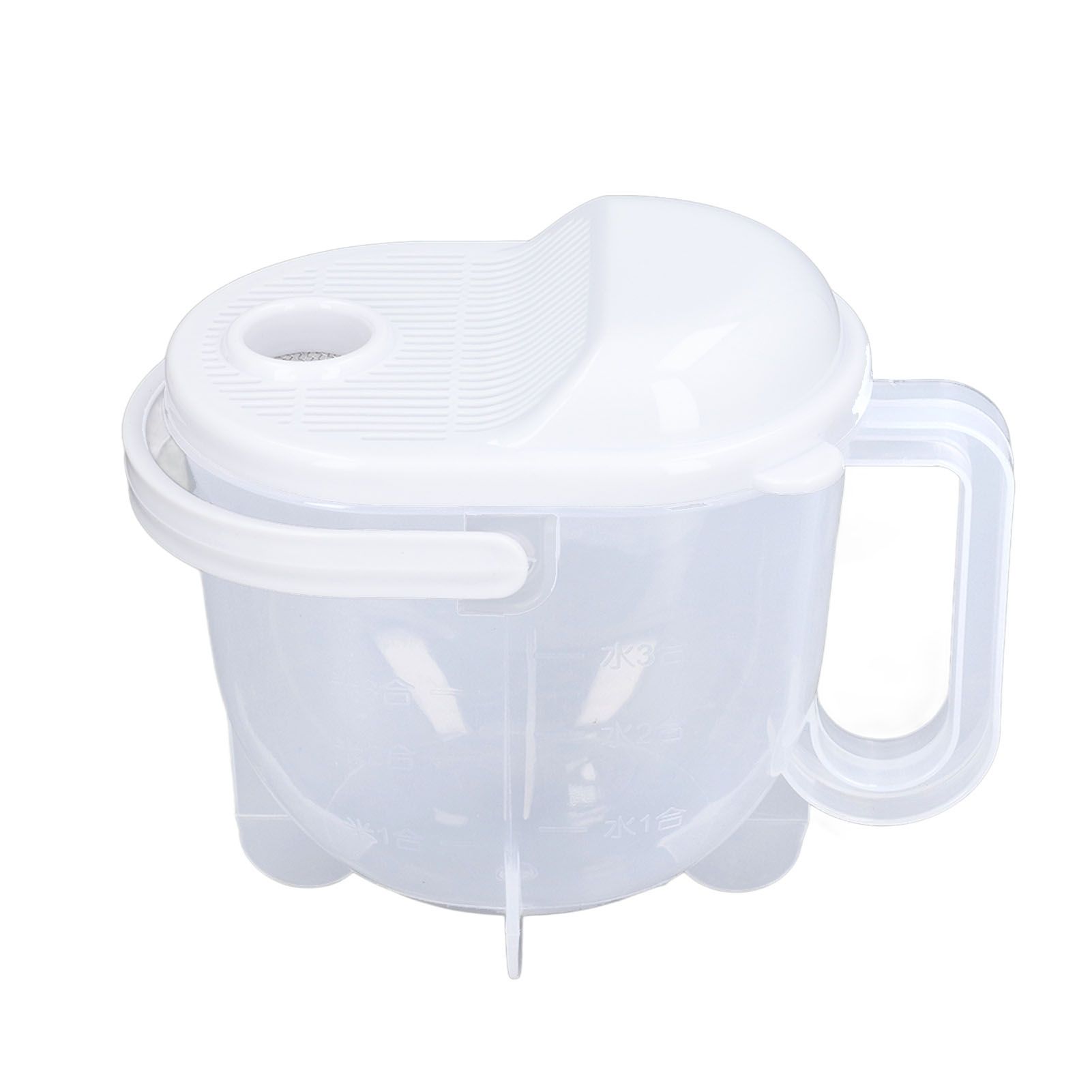 Rice Washing Bowl Water Flush Type ABS Clear Scale Fine Strainer Auxiliary Handle Rice Cleaning Basket for Kitchen - Image 2