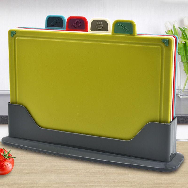 4pcs Food Classification Chopping Boards PP TPR Portable Non Slip Cutting Boards Kitchen Tools With Non Slip Pad Irregular Form - Image 6