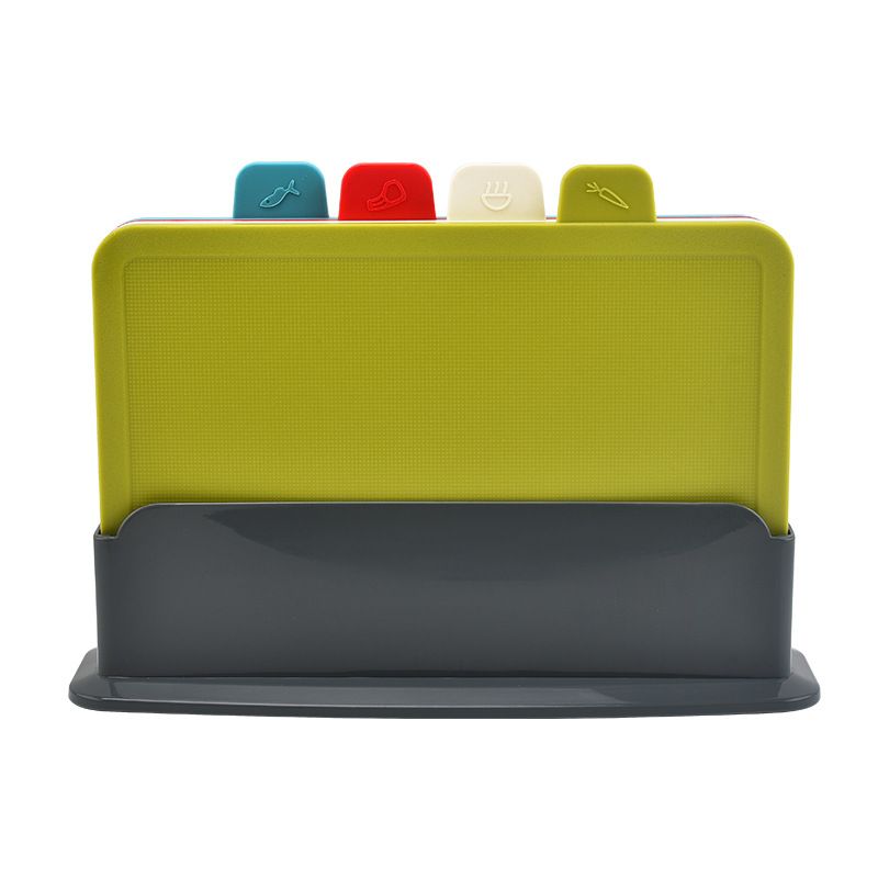 4pcs Food Classification Chopping Boards PP TPR Portable Non Slip Cutting Boards Kitchen Tools Without Non Slip Pad Irregular Form - Image 1