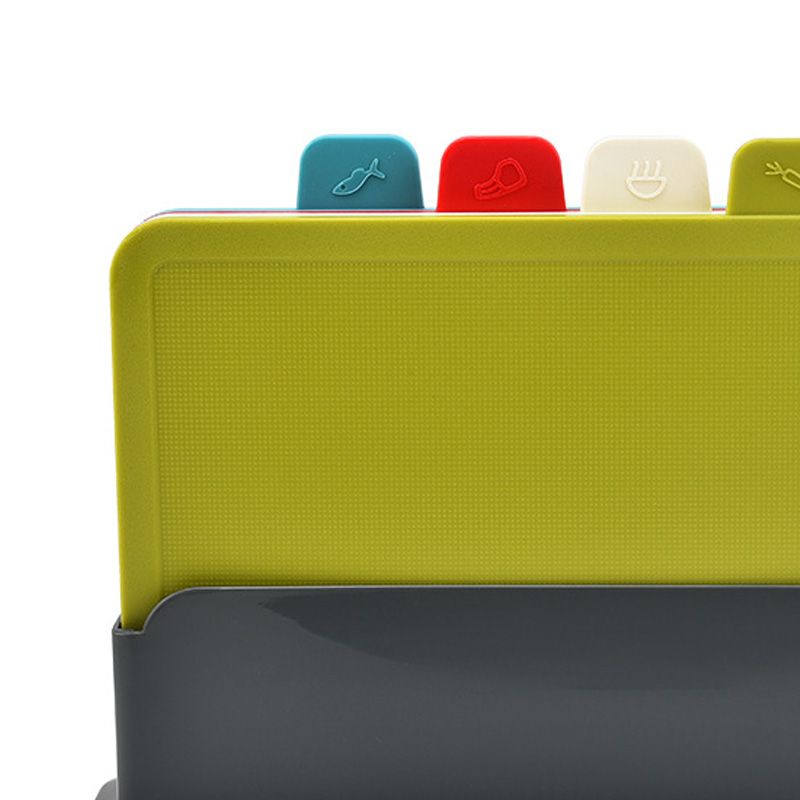 4pcs Food Classification Chopping Boards PP TPR Portable Non Slip Cutting Boards Kitchen Tools Without Non Slip Pad Irregular Form - Image 2