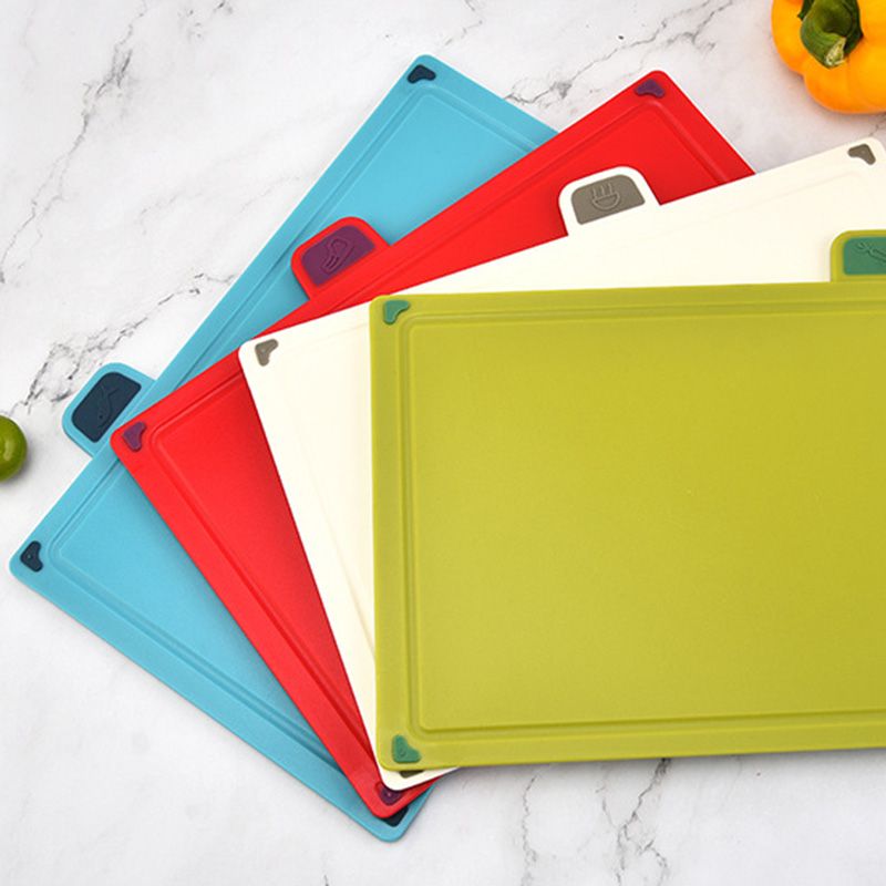 4pcs Food Classification Chopping Boards PP TPR Portable Non Slip Cutting Boards Kitchen Tools Without Non Slip Pad Irregular Form - Image 5