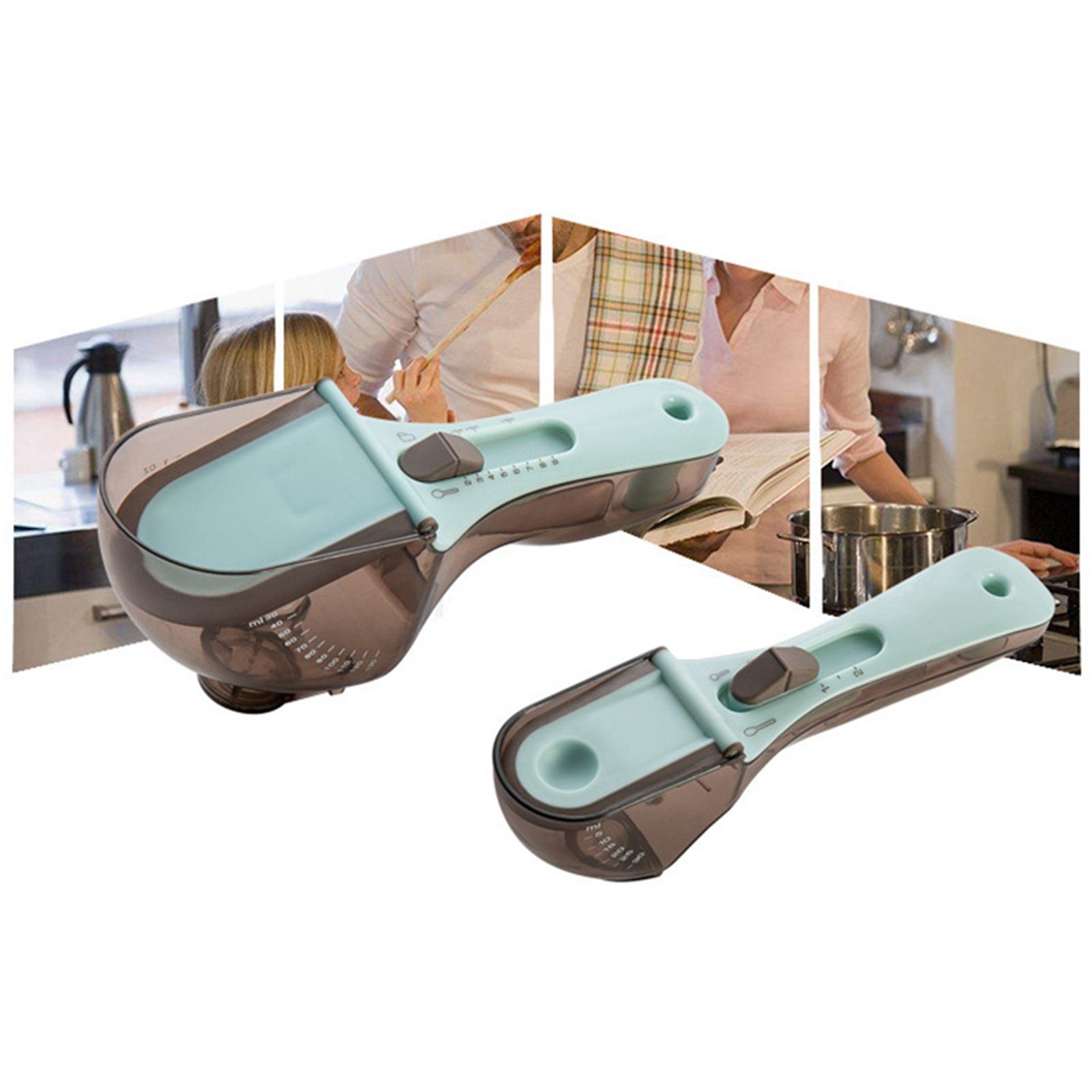 Measuring Spoon Heat Resistance Multi Level Adjustment Scale Plastic Measuring Spoon Set Kitchen Tools Boxed Set - Image 8