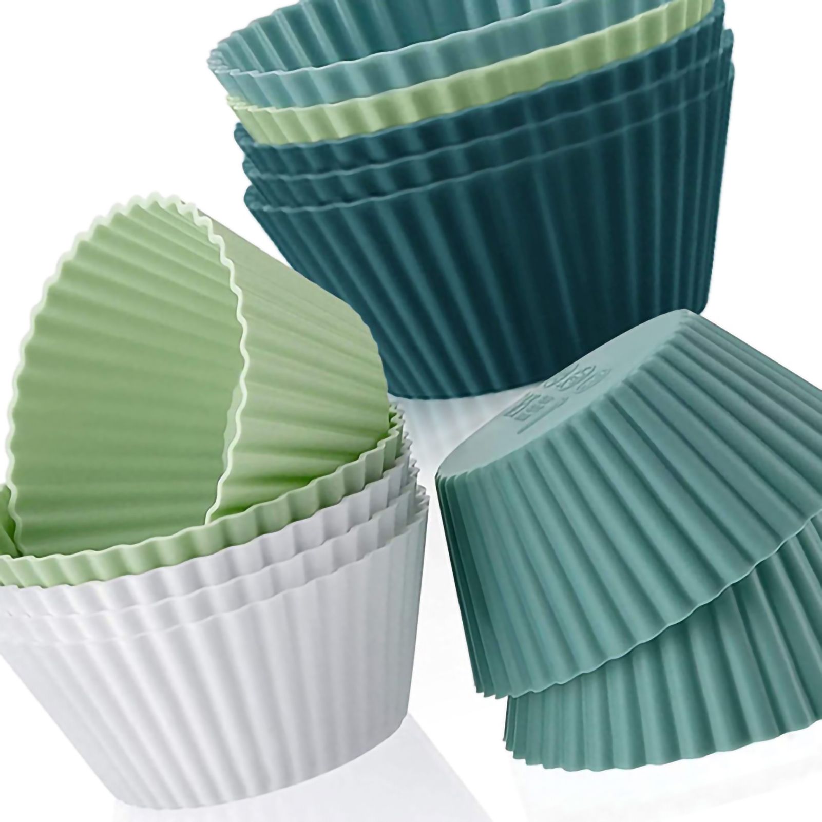 Muffin Cup Morandi Color Round Egg Tart Steamed Egg Silicone Complementary Food Mold 12Pcs - Image 2
