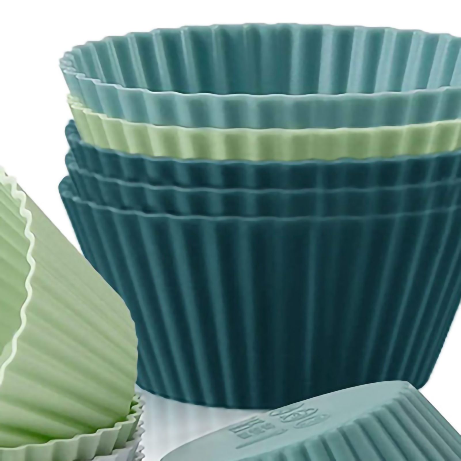 Muffin Cup Morandi Color Round Egg Tart Steamed Egg Silicone Complementary Food Mold 12Pcs - Image 3