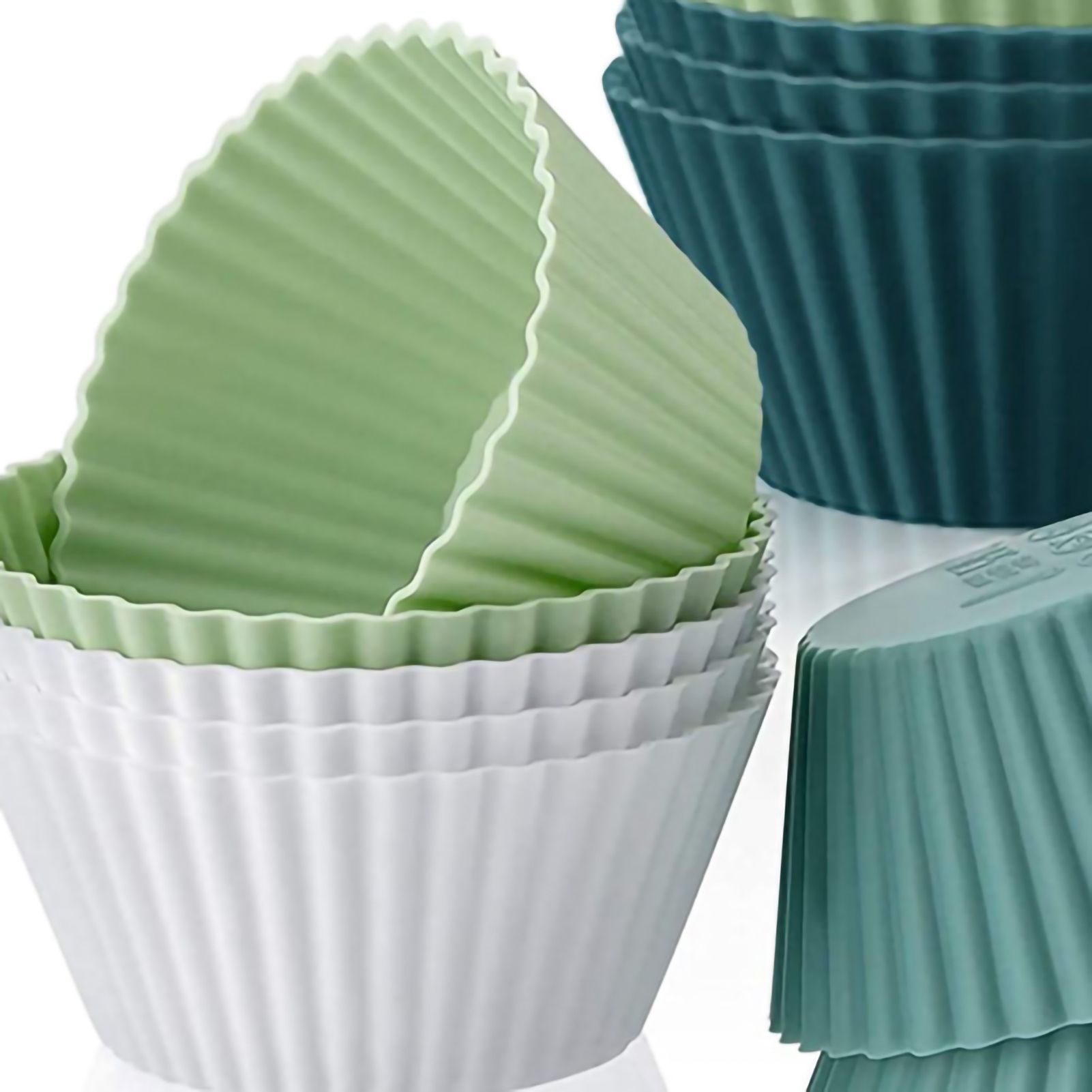 Muffin Cup Morandi Color Round Egg Tart Steamed Egg Silicone Complementary Food Mold 12Pcs - Image 5