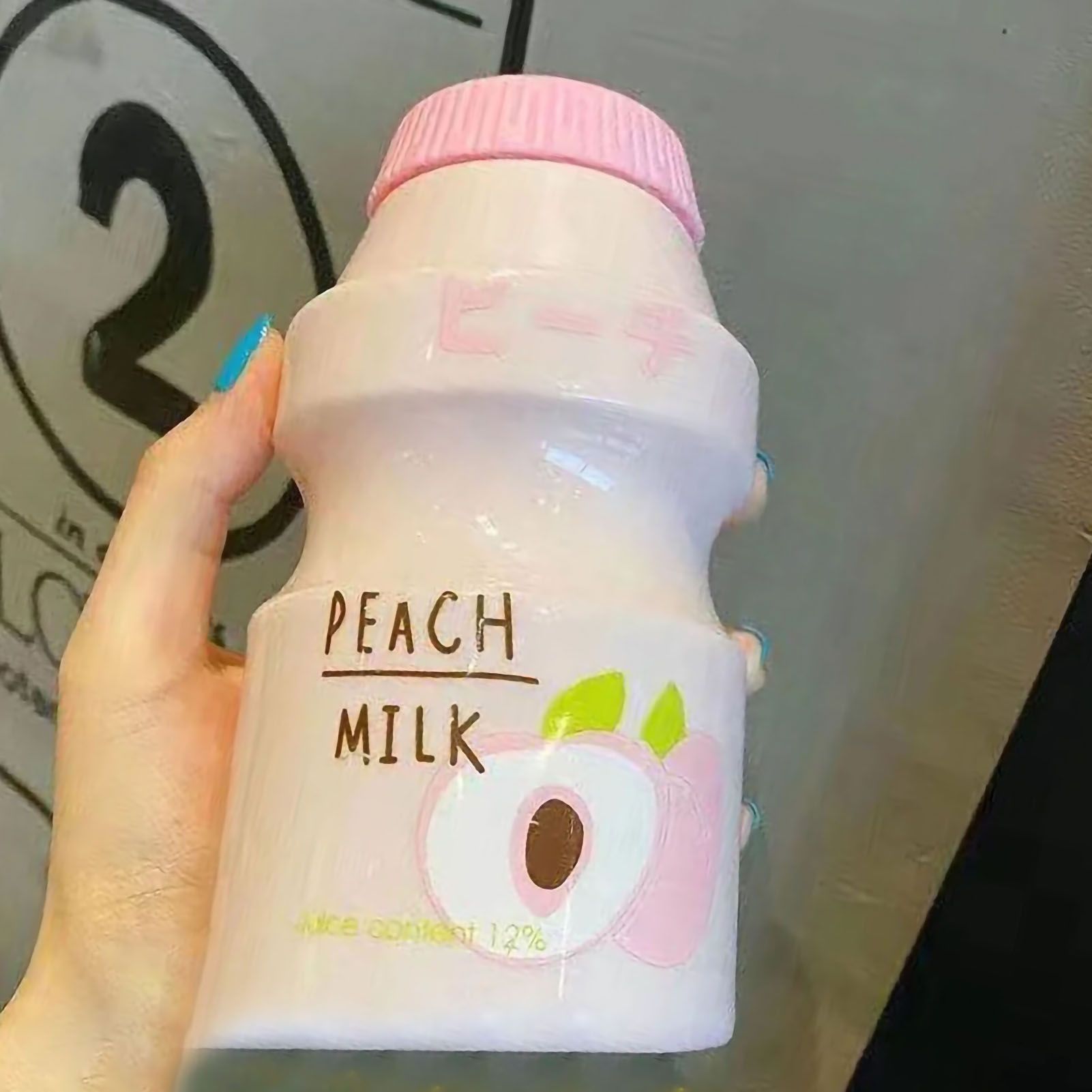 Portable Children Drinking Bottle with Strap PC Plastic Outdoor Water Cup Cute Fruit Pattern Pink 480ML - Image 4