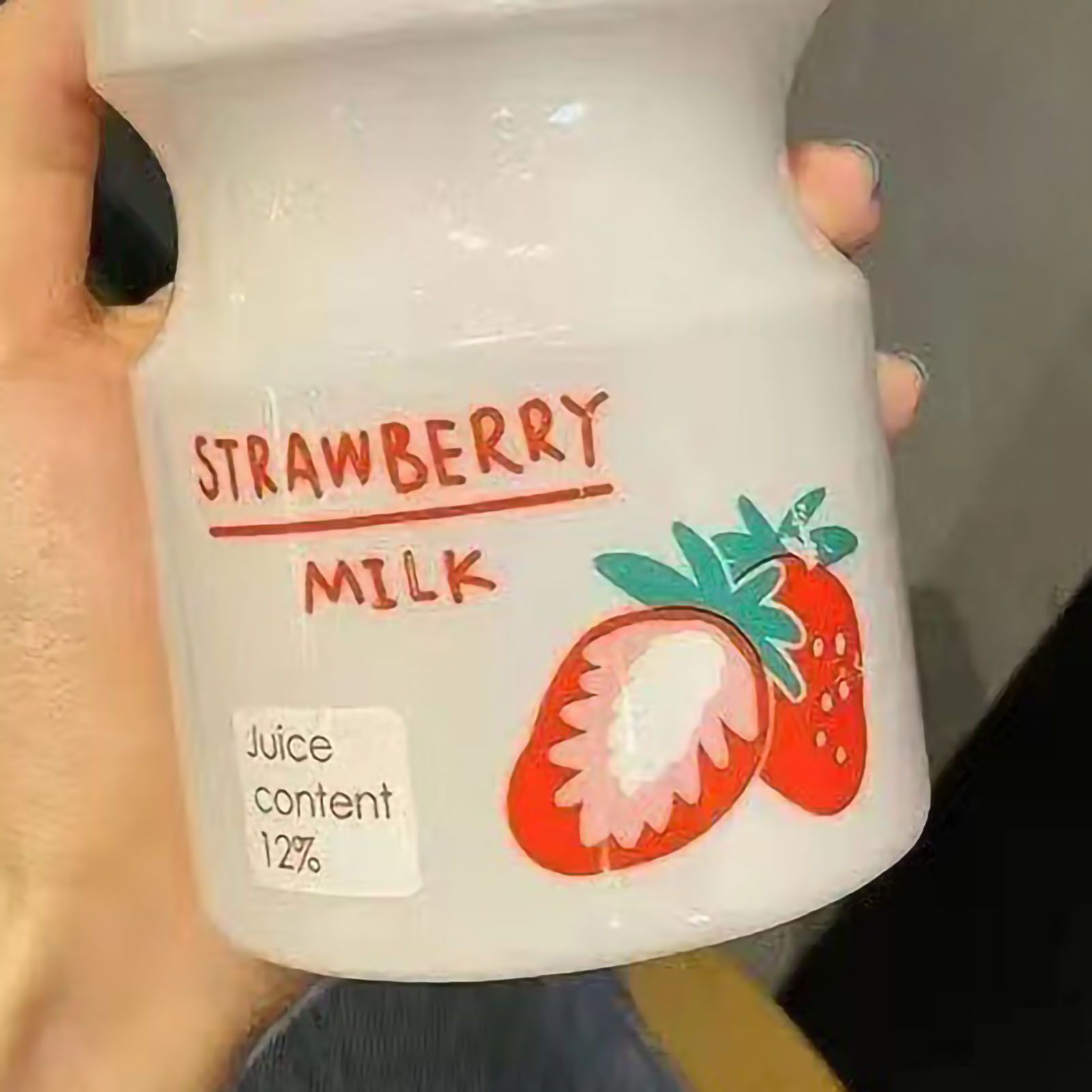 Portable Children Drinking Bottle with Strap PC Plastic Outdoor Water Cup Cute Fruit Pattern Red 480ML - Image 3