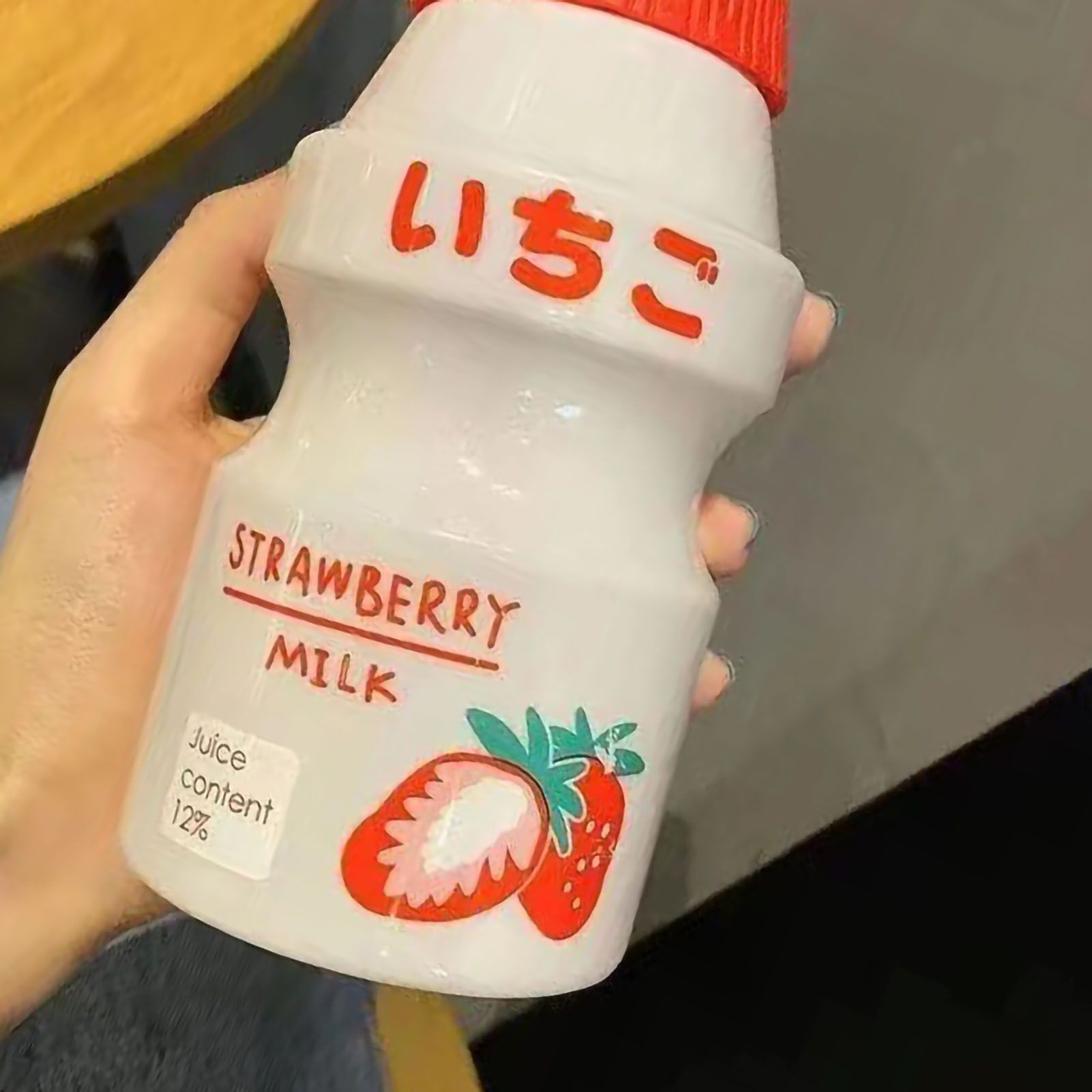 Portable Children Drinking Bottle with Strap PC Plastic Outdoor Water Cup Cute Fruit Pattern Red 480ML - Image 4