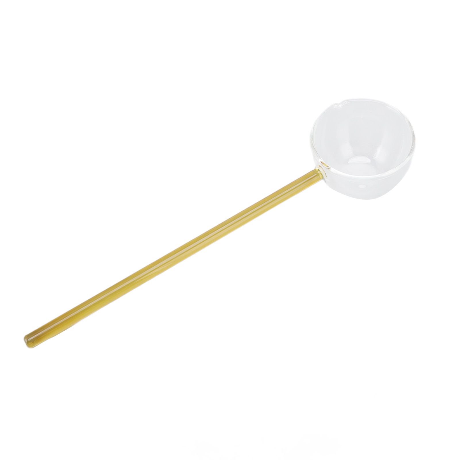 Glass Stirring Spoon High Temperature Resistance Simple 100ML Mixing Spoon Coffee Tea Spoon for Restaurants Home Yellow - Image 1