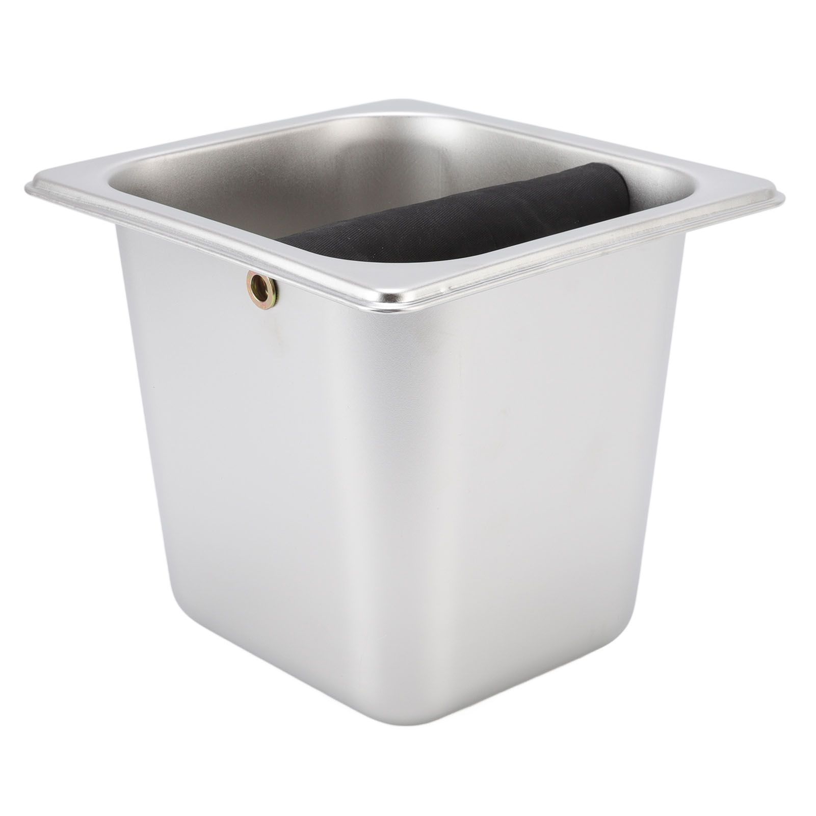 Stainless Steel Coffee Knocking Grounds Box with Rubber Rod Embeddable Coffee Dump Bin for Home Restaurant - Image 1