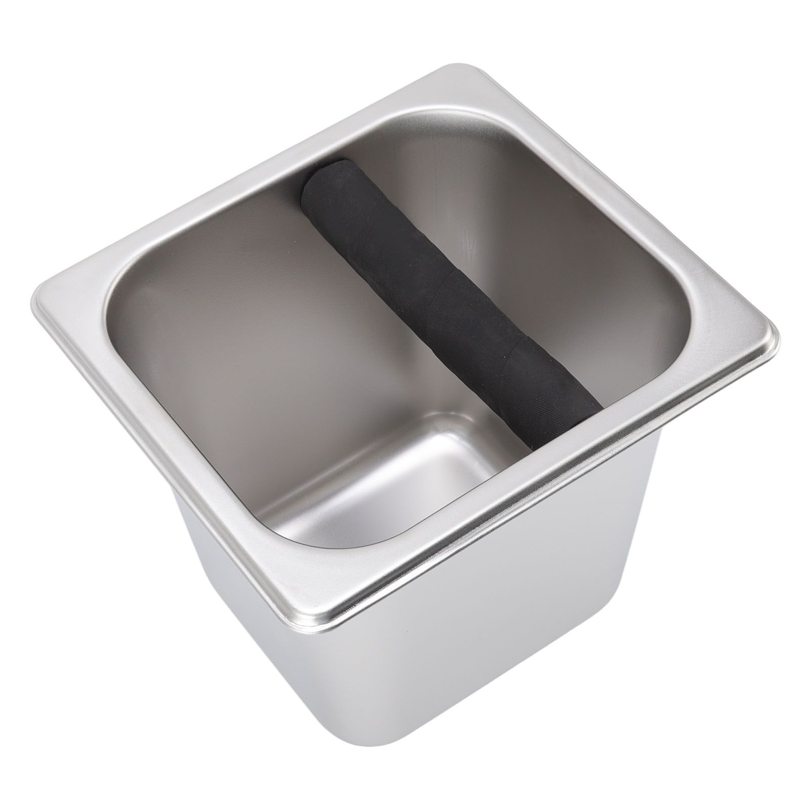 Stainless Steel Coffee Knocking Grounds Box with Rubber Rod Embeddable Coffee Dump Bin for Home Restaurant - Image 2