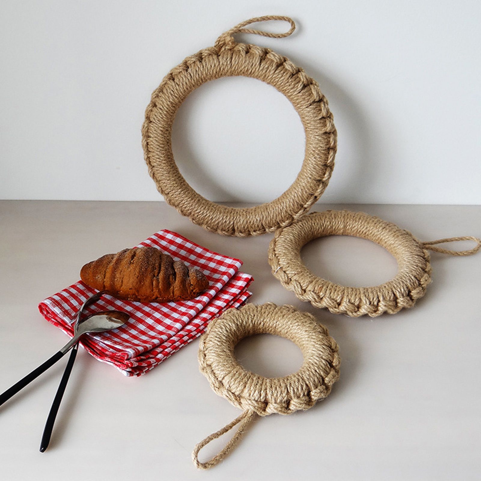 Insulated Coaster Ring Heat Resistance Linen Weaving Insulation Pad for Hot Pot Cup S - Image 2