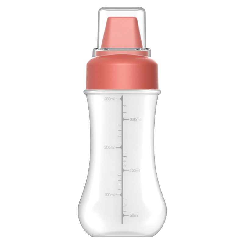 Squeeze Bottle Graduated Thicken Bottle Clear Identifying Labels Convenient Sauce Bottle for Kitchen Red - Image 1