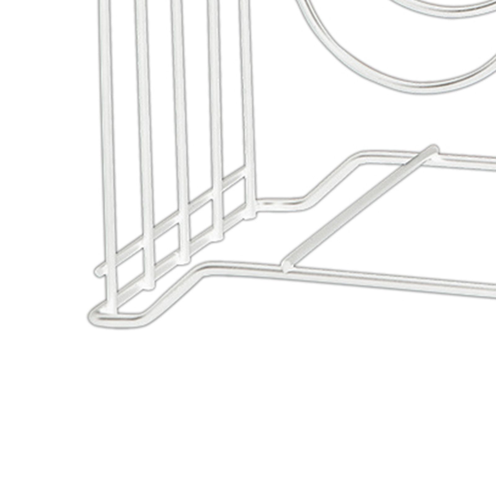 Chopping Board Storage Rack Iron 4 Slots Integrated Pot Lid Holder for Kitchen Countertop White - Image 4