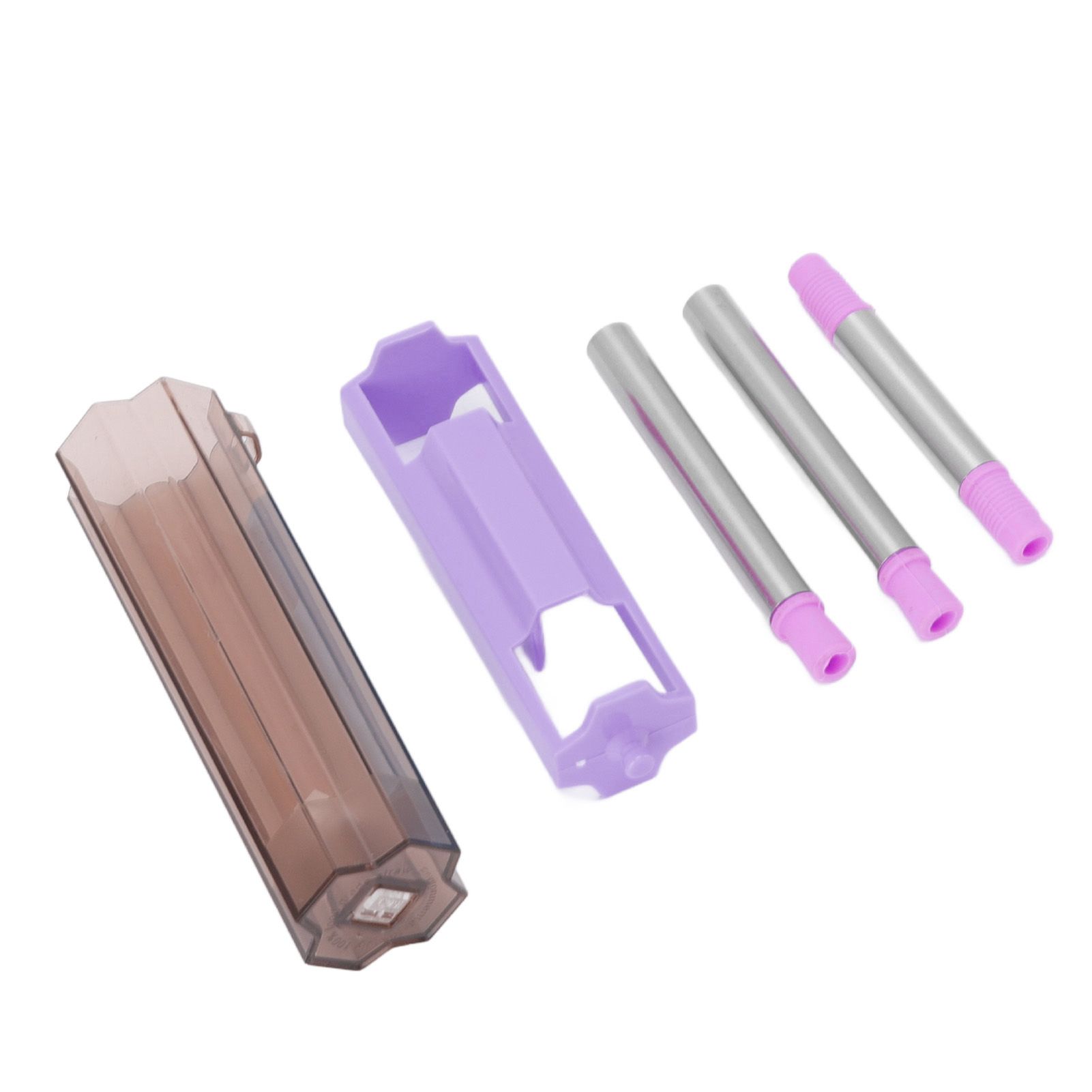 Collapsible Straw Stainless Steel Portable Easy to Clean Foldable Straw with Cleaning Brush for Home Office Outdoor Purple - Image 6