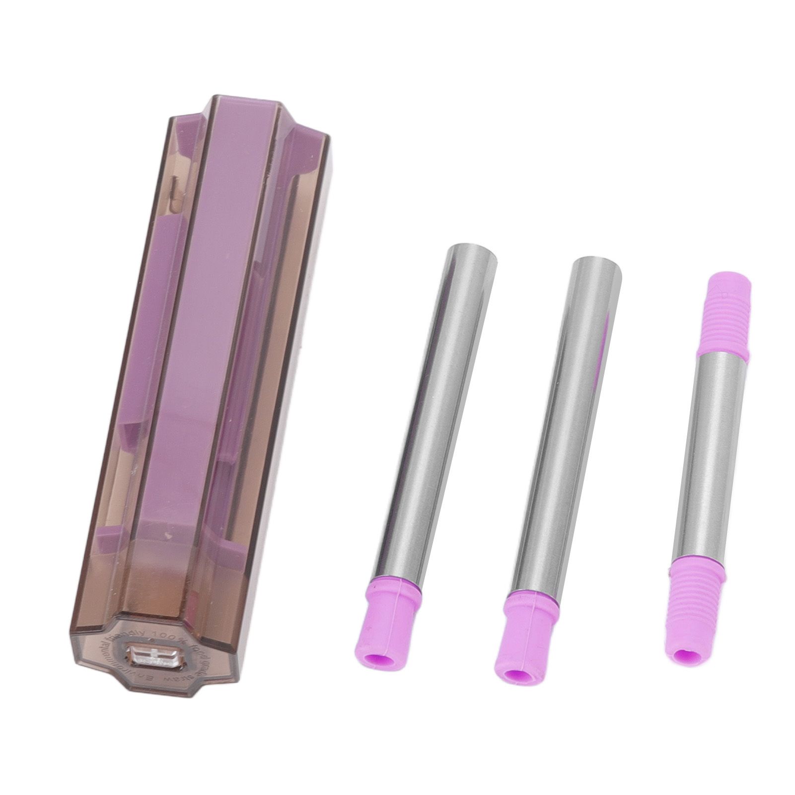 Collapsible Straw Stainless Steel Portable Easy to Clean Foldable Straw with Cleaning Brush for Home Office Outdoor Purple - Image 7