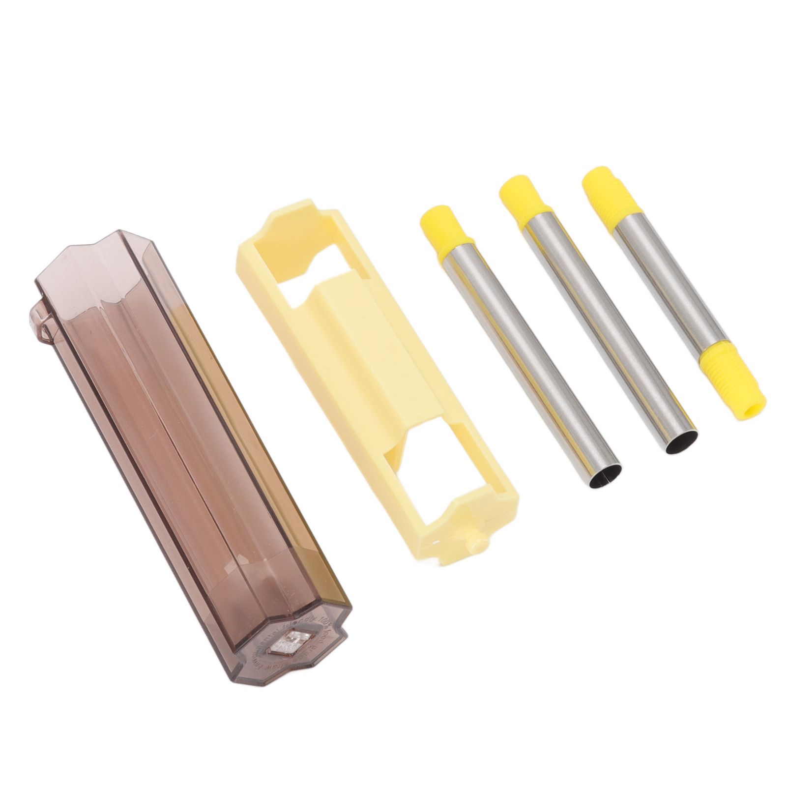 Collapsible Straw Stainless Steel Portable Easy to Clean Foldable Straw with Cleaning Brush for Home Office Outdoor Yellow - Image 6
