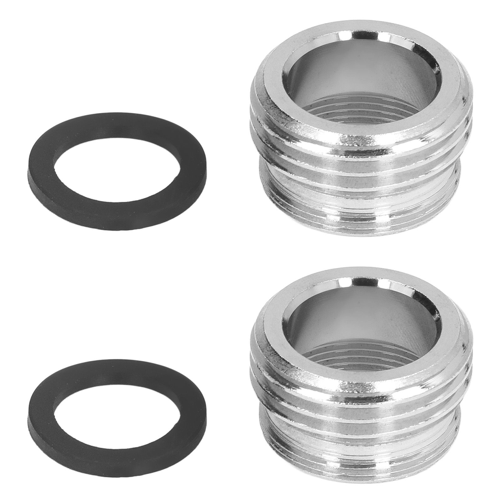 2 Sets Faucet Adapter Straight Thread 15/16in Male 27/32in Female to 17/16in Garden Hose - Image 1
