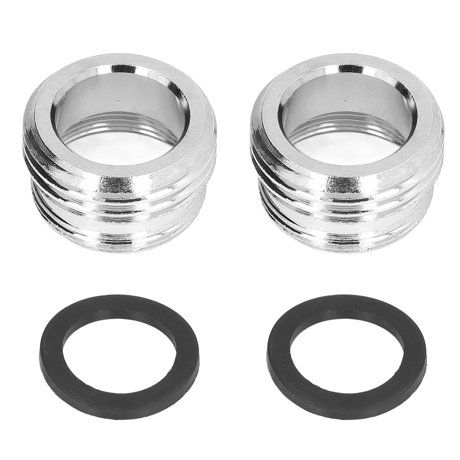 2 Sets Faucet Adapter Straight Thread 15/16in Male 27/32in Female to 17/16in Garden Hose - Image 2