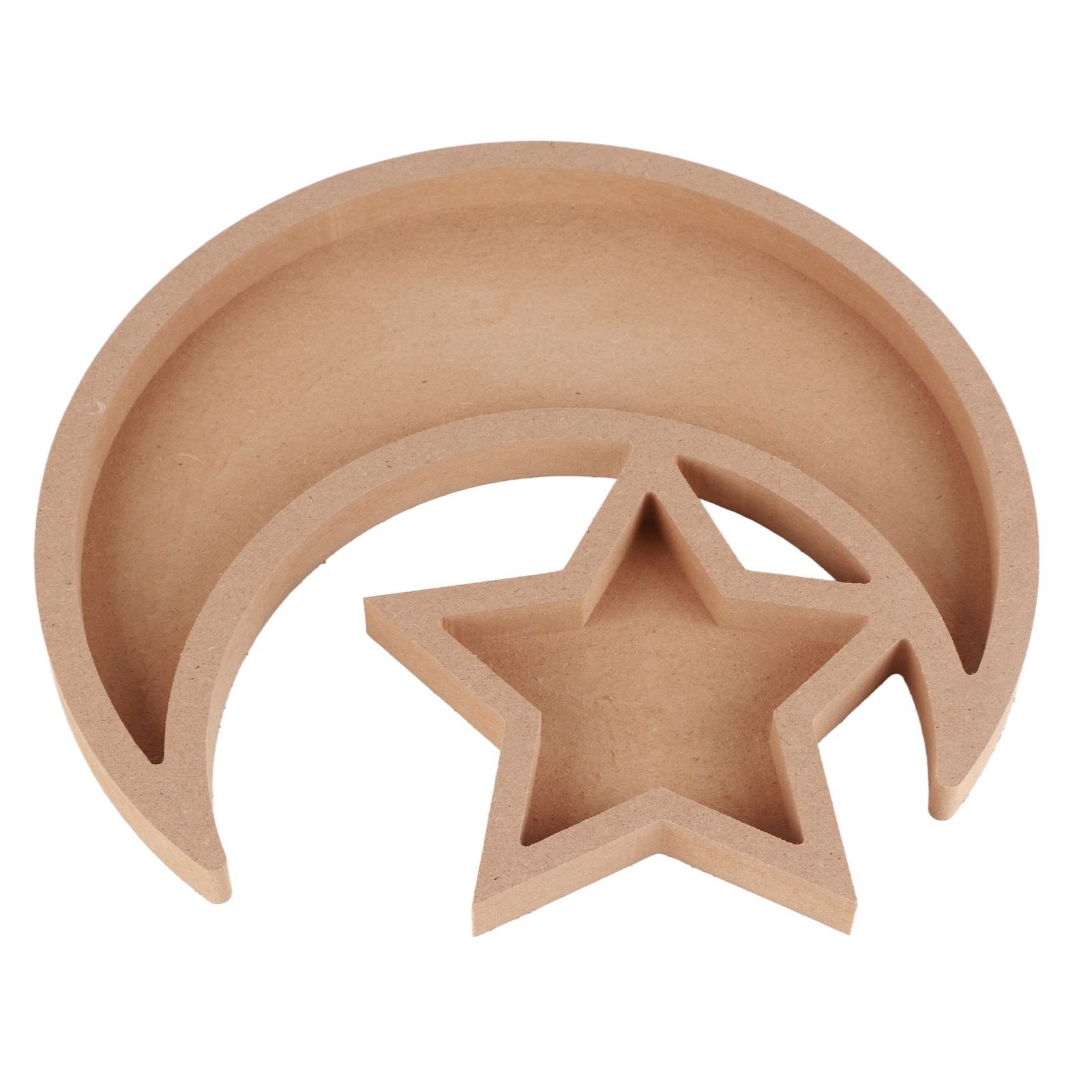 Eid Wooden Dessert Tray Cute Shape Multifunctional Ramadan Wood Moon Tray for Home Ramadan Party Garden Decor - Image 2