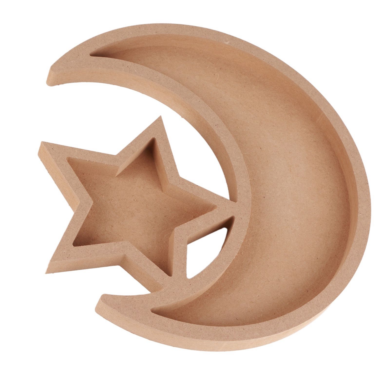 Eid Wooden Dessert Tray Cute Shape Multifunctional Ramadan Wood Moon Tray for Home Ramadan Party Garden Decor - Image 3
