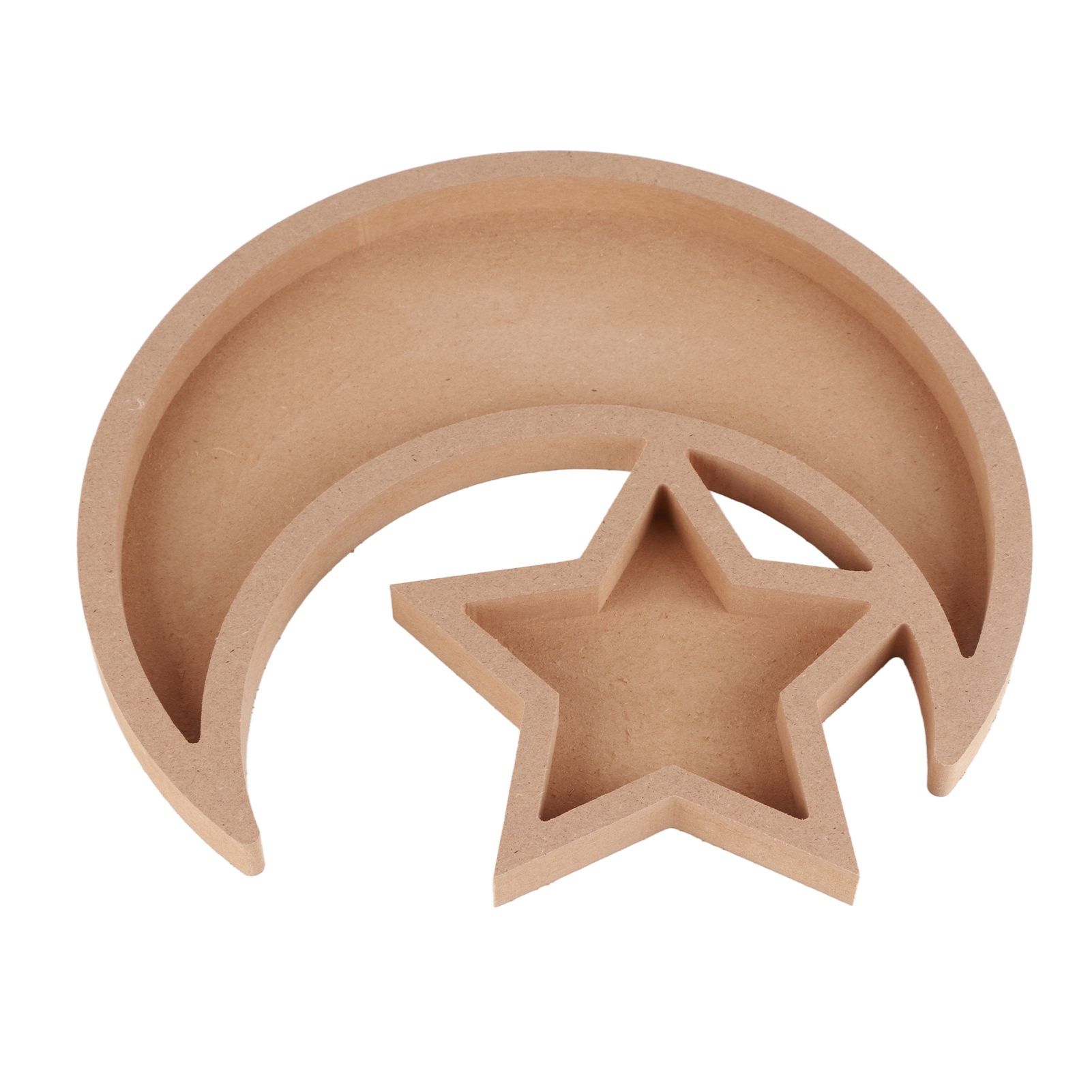 Eid Wooden Dessert Tray Cute Shape Multifunctional Ramadan Wood Moon Tray for Home Ramadan Party Garden Decor - Image 4