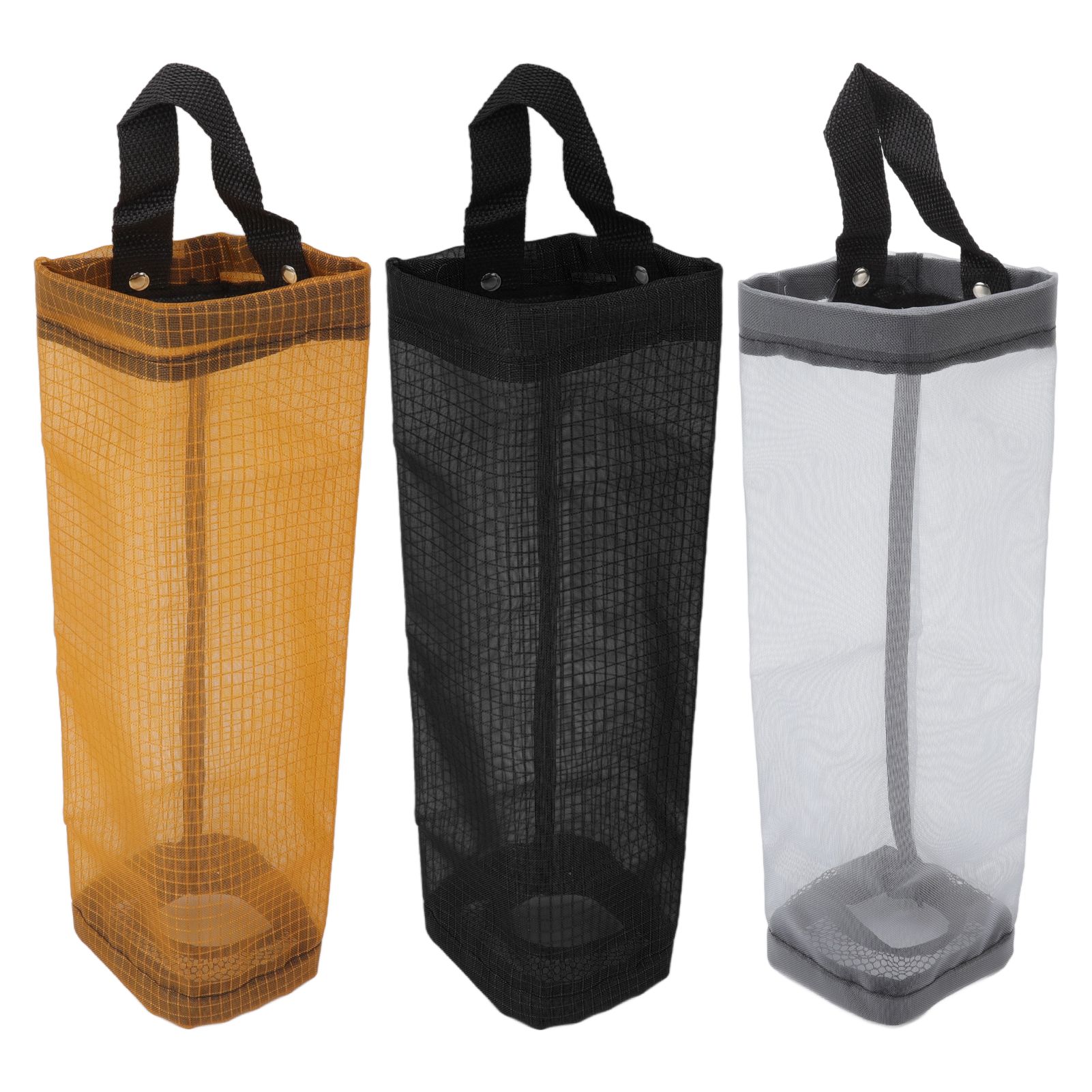 Grocery Bag Holder Large Capacity Durable Polyester Transparent Space Saving Trash Bag Holder for Home Kitchen Yellow - Image 6