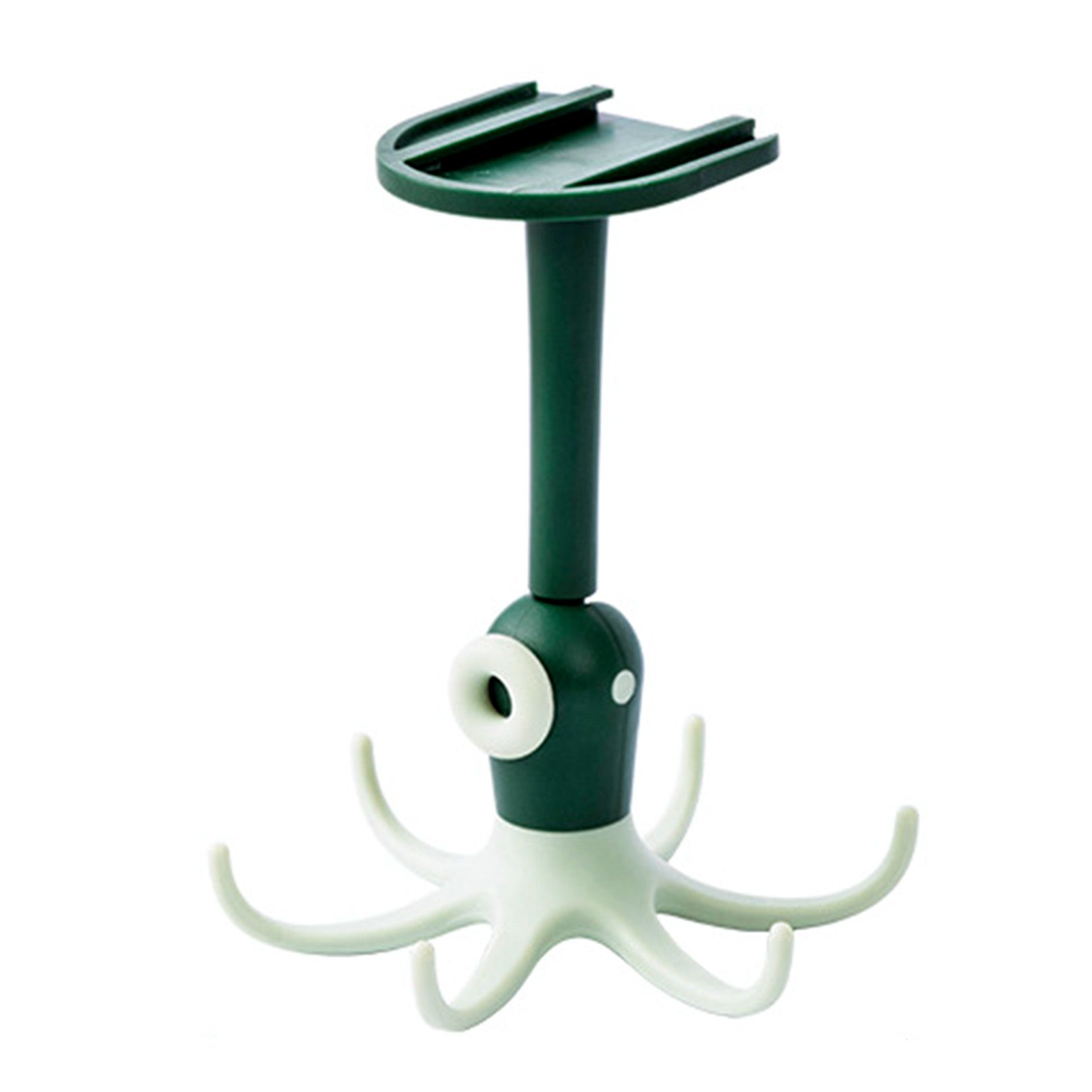 Kitchen Wall Mounted Hook Traceless 360 Degree Punch Free with 6 Hook Kitchen Utensil Hanger for Storage Green - Image 1