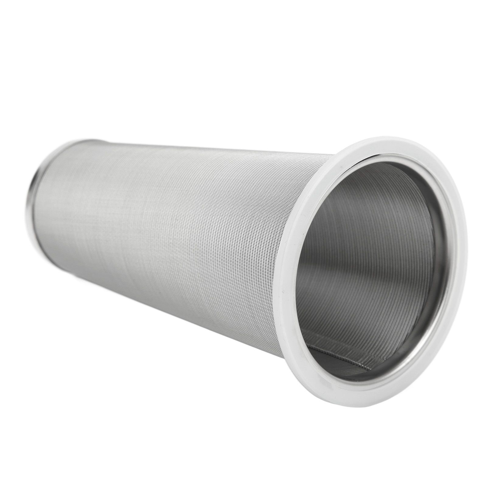 304 Stainless Steel Cold Brew Coffee Filter Cone Mesh with White Rubber Circle Coffee Brew Infuser for Fruit Drink 8x15cm/3.1x5.9in - Image 2