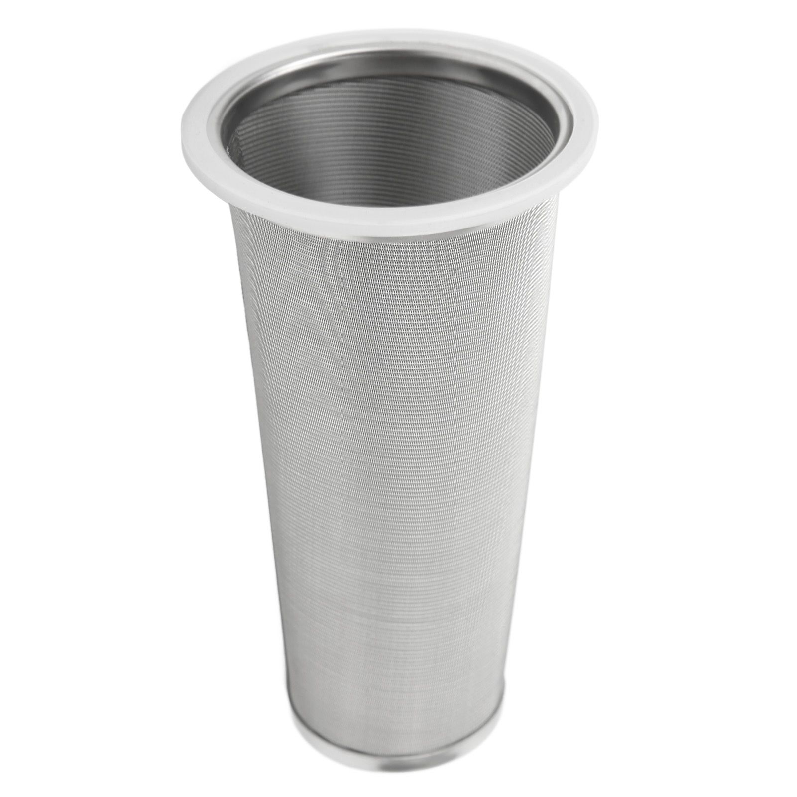 304 Stainless Steel Cold Brew Coffee Filter Cone Mesh with White Rubber Circle Coffee Brew Infuser for Fruit Drink 8x15cm/3.1x5.9in - Image 6