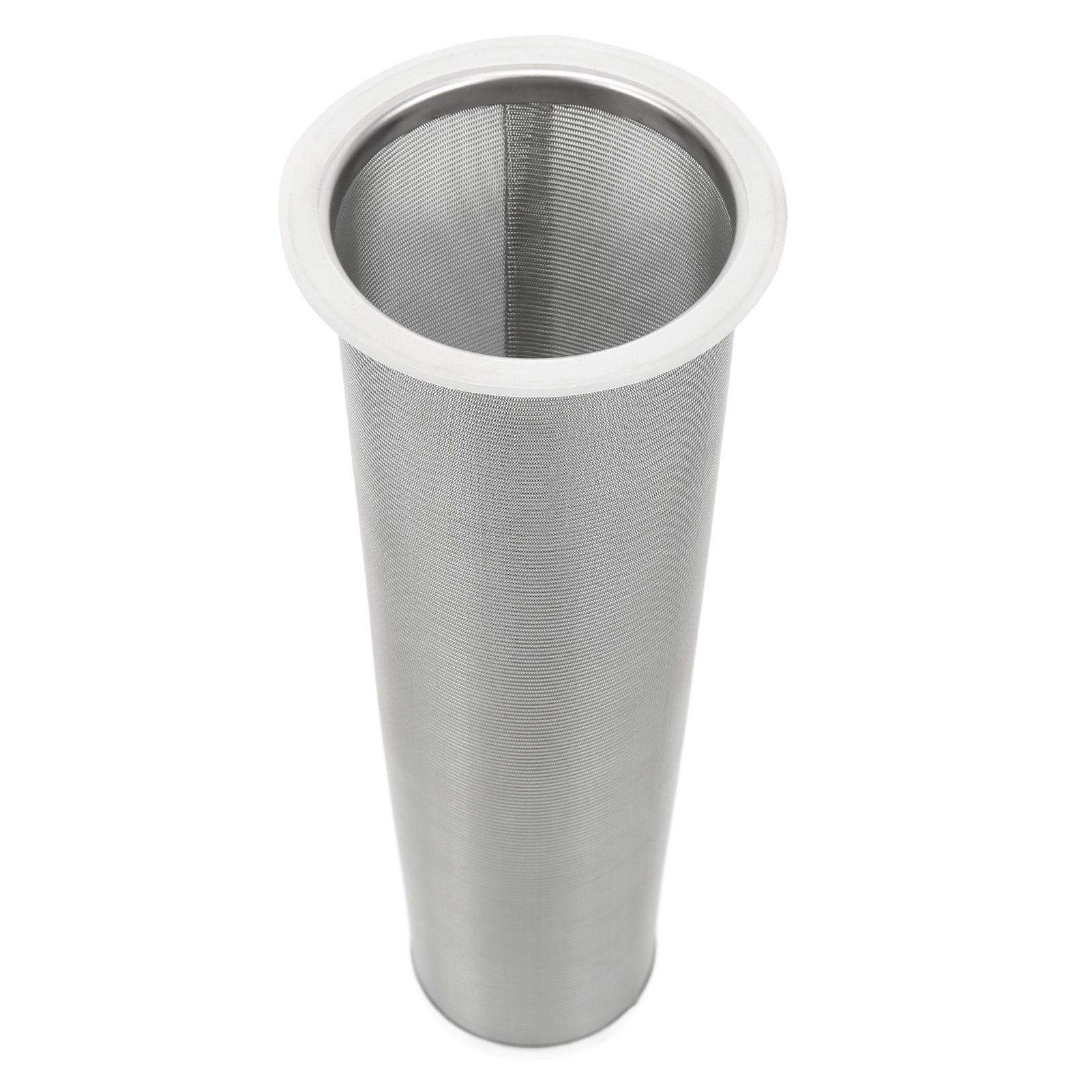 304 Stainless Steel Cold Brew Coffee Filter Cone Mesh with White Rubber Circle Coffee Brew Infuser for Fruit Drink 8x21cm/3.1x8.2in - Image 7