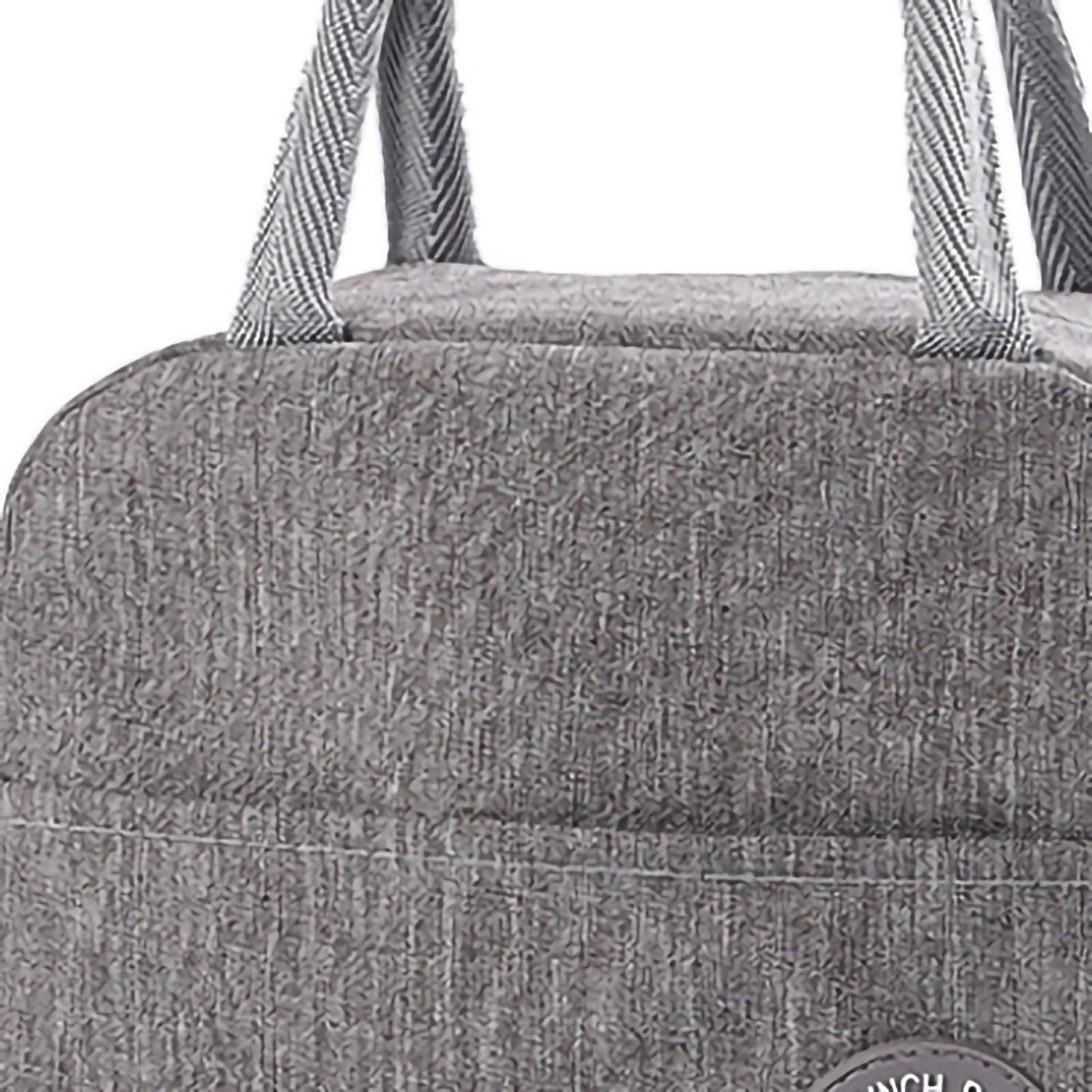 Lunch Bag High Capacity Reusable Tote Heat Preservation Dinner Insulation Hangbag Gray - Image 2