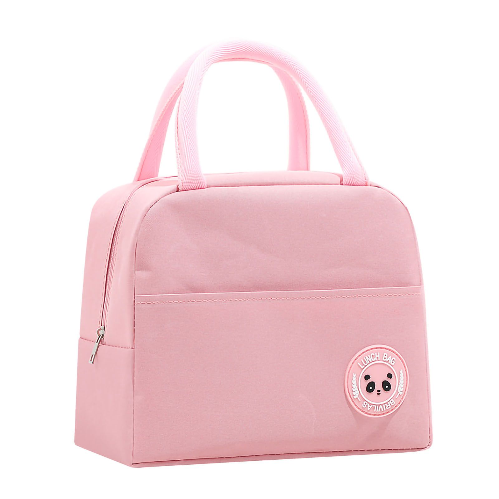 Lunch Bag High Capacity Reusable Tote Heat Preservation Dinner Insulation Hangbag Pink - Image 1
