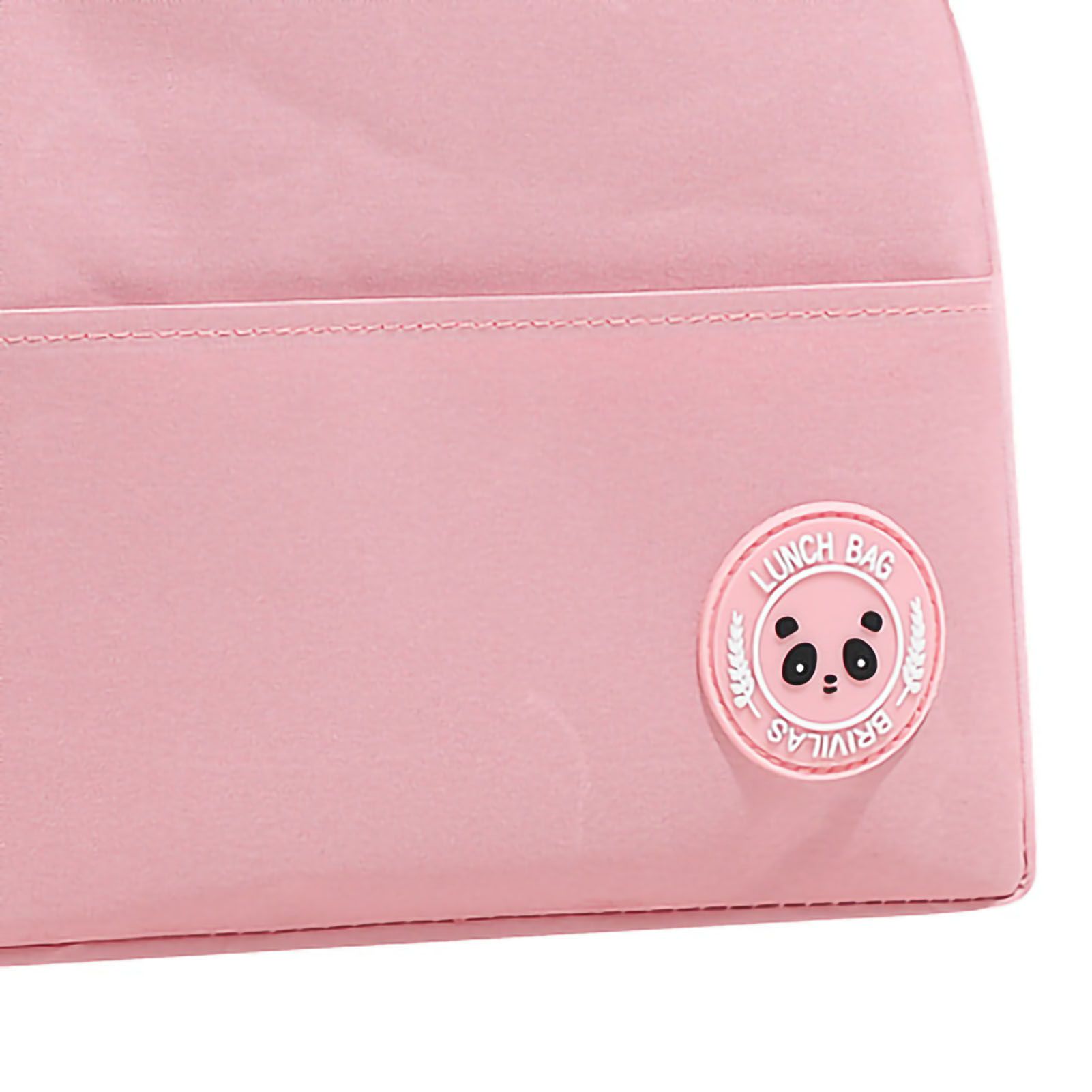 Lunch Bag High Capacity Reusable Tote Heat Preservation Dinner Insulation Hangbag Pink - Image 3