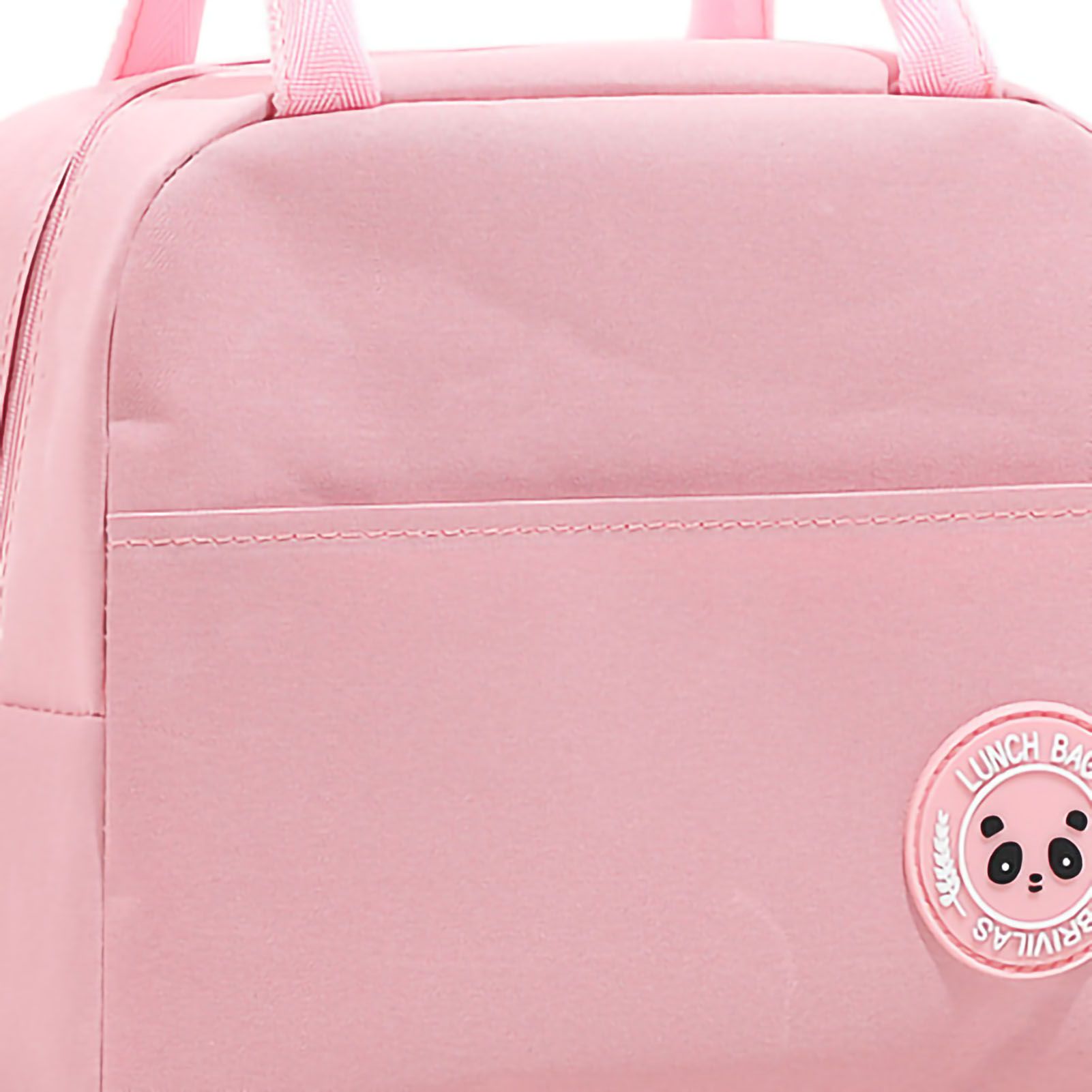 Lunch Bag High Capacity Reusable Tote Heat Preservation Dinner Insulation Hangbag Pink - Image 5