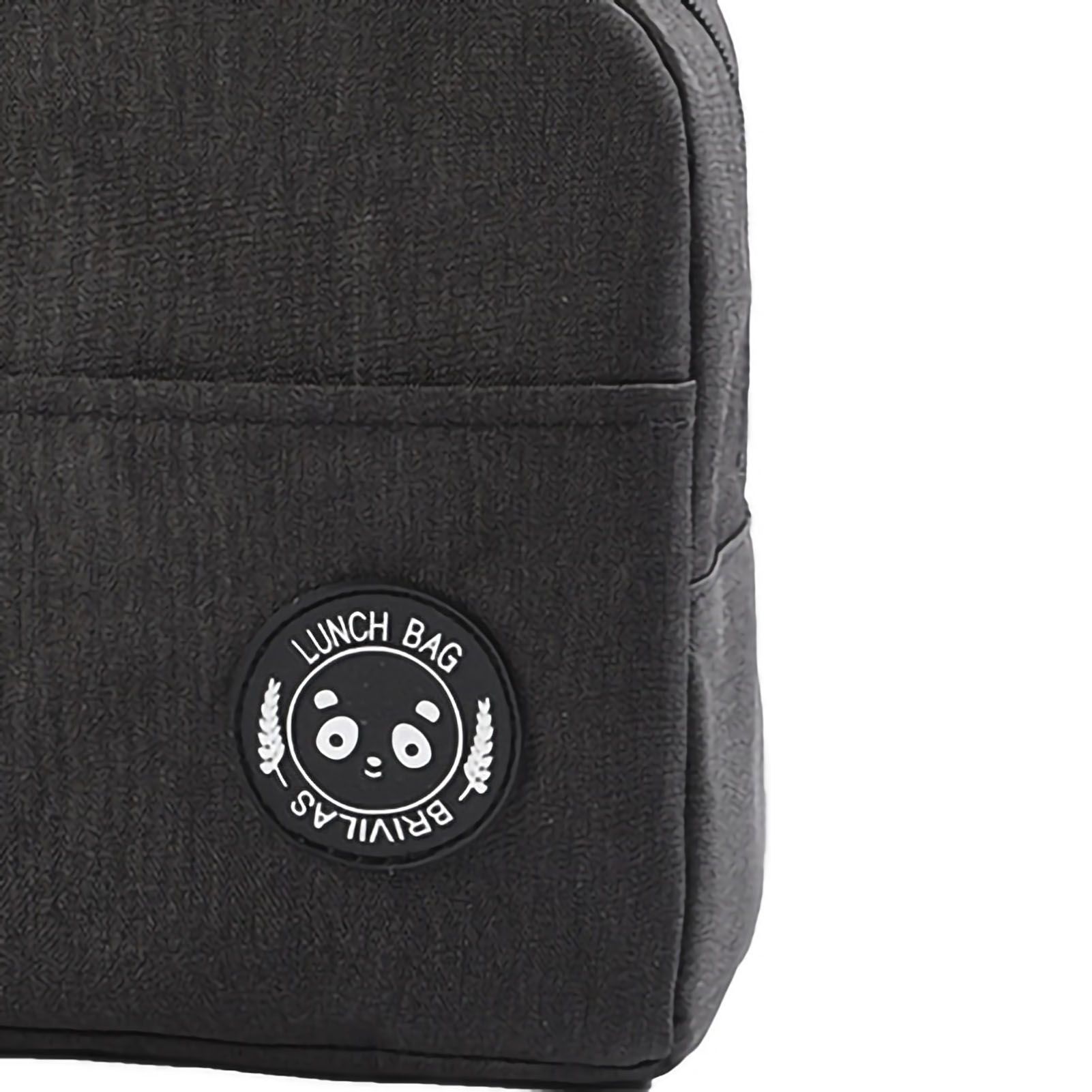 Lunch Bag High Capacity Reusable Tote Heat Preservation Dinner Insulation Hangbag Black - Image 2