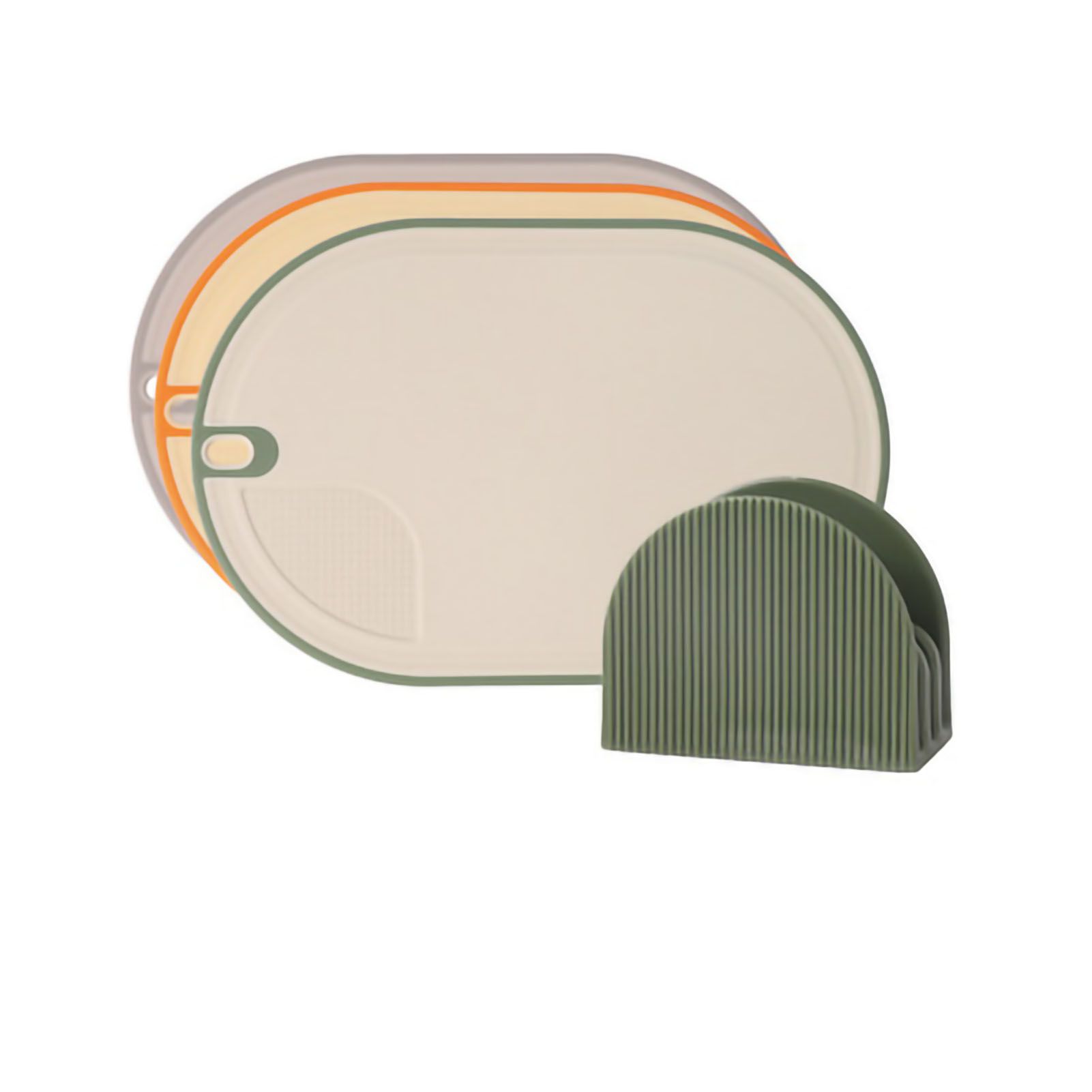 Cutting Board Food Grade Double Sided Prevent Slip Plastic Chopping Board with Holder Base for Meat Vegetable 3pcs 3 Mix Color - Image 1