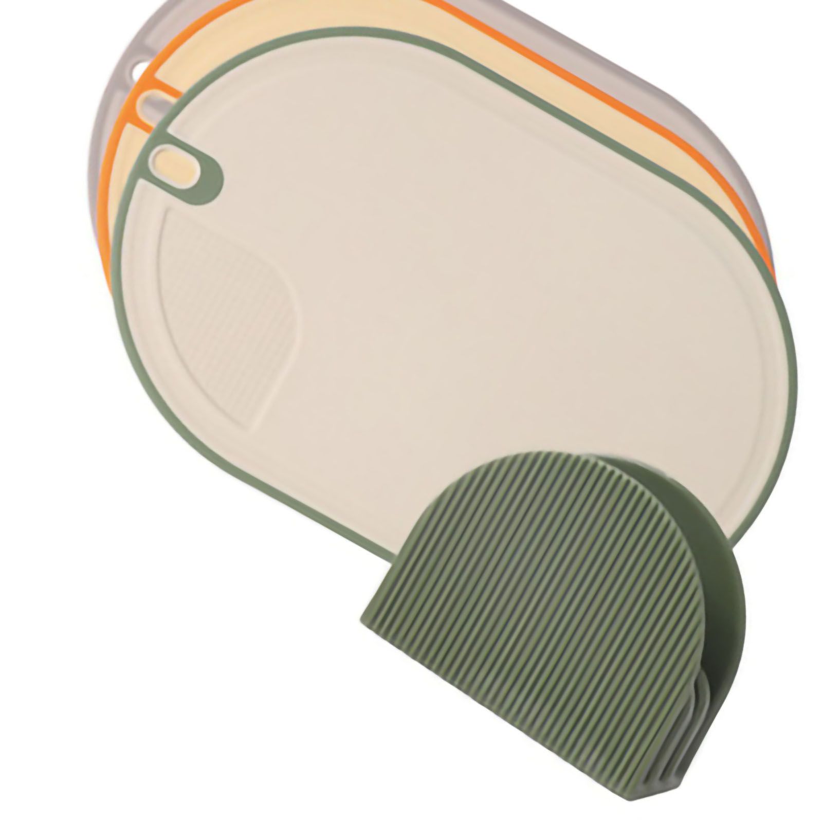 Cutting Board Food Grade Double Sided Prevent Slip Plastic Chopping Board with Holder Base for Meat Vegetable 3pcs 3 Mix Color - Image 2