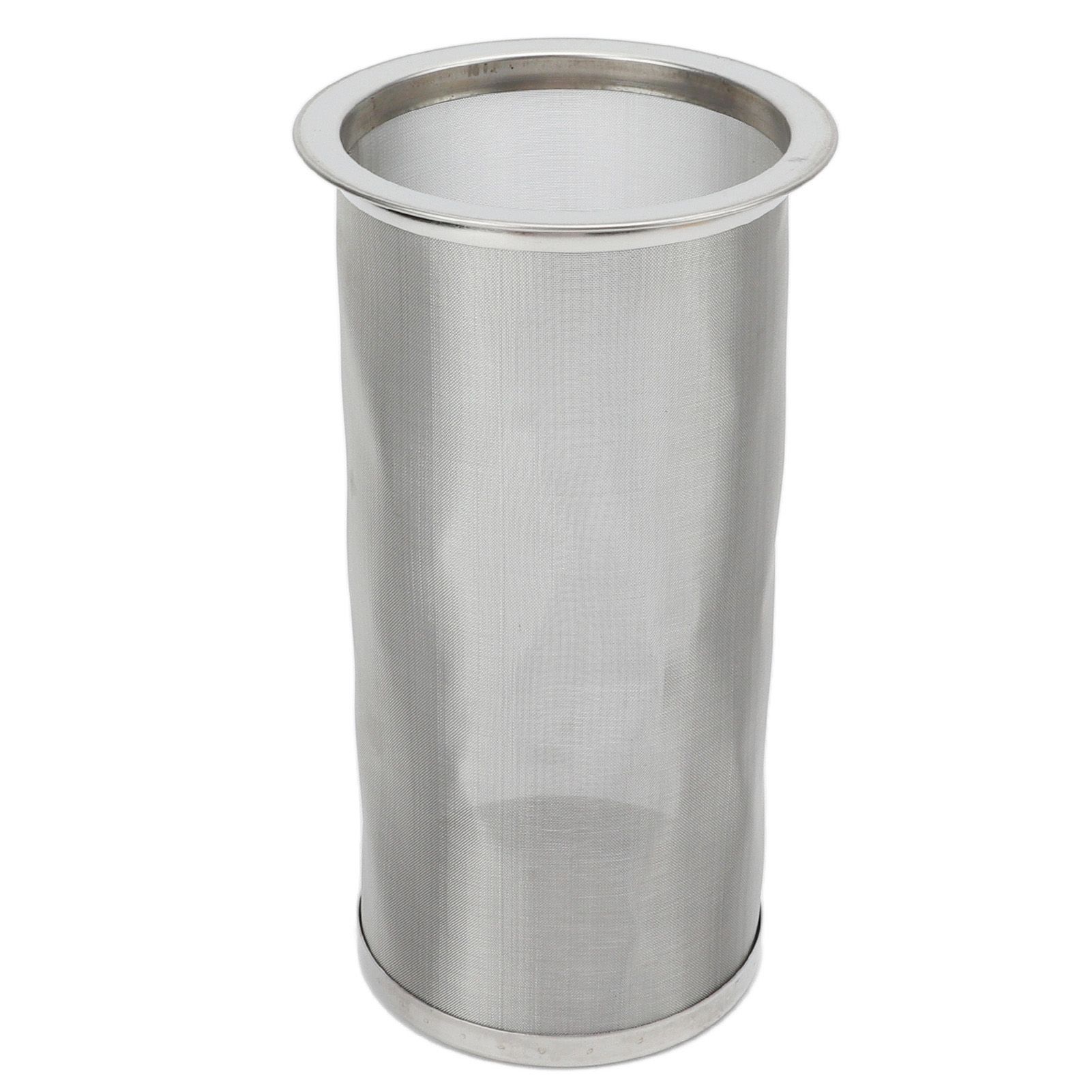 Cold Brew Coffee Filter Stainless Steel Reusable Wide Mouth Mesh Cylindrical Filter with White Gasket for Tea 8x15cm/3.15x5.91in - Image 1