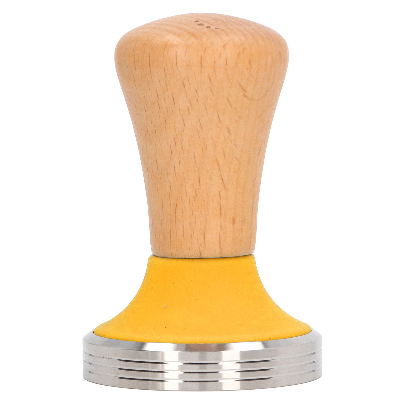 Wooden Coffee Tamper Food Grade Rustproof Easy To Clean Heavy Duty Coffee Tamper with Ergonomic Handle for Baristas Yellow 51mm/2.0in - Image 1