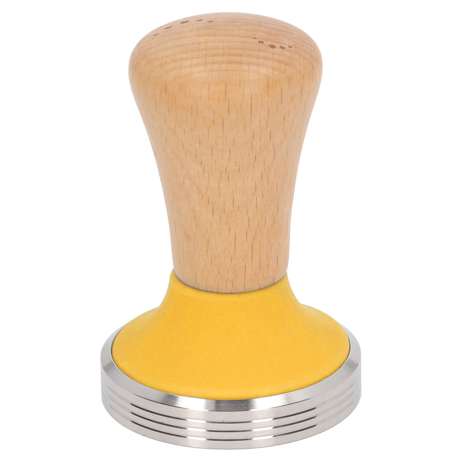 Wooden Coffee Tamper Food Grade Rustproof Easy To Clean Heavy Duty Coffee Tamper with Ergonomic Handle for Baristas Yellow 51mm/2.0in - Image 2