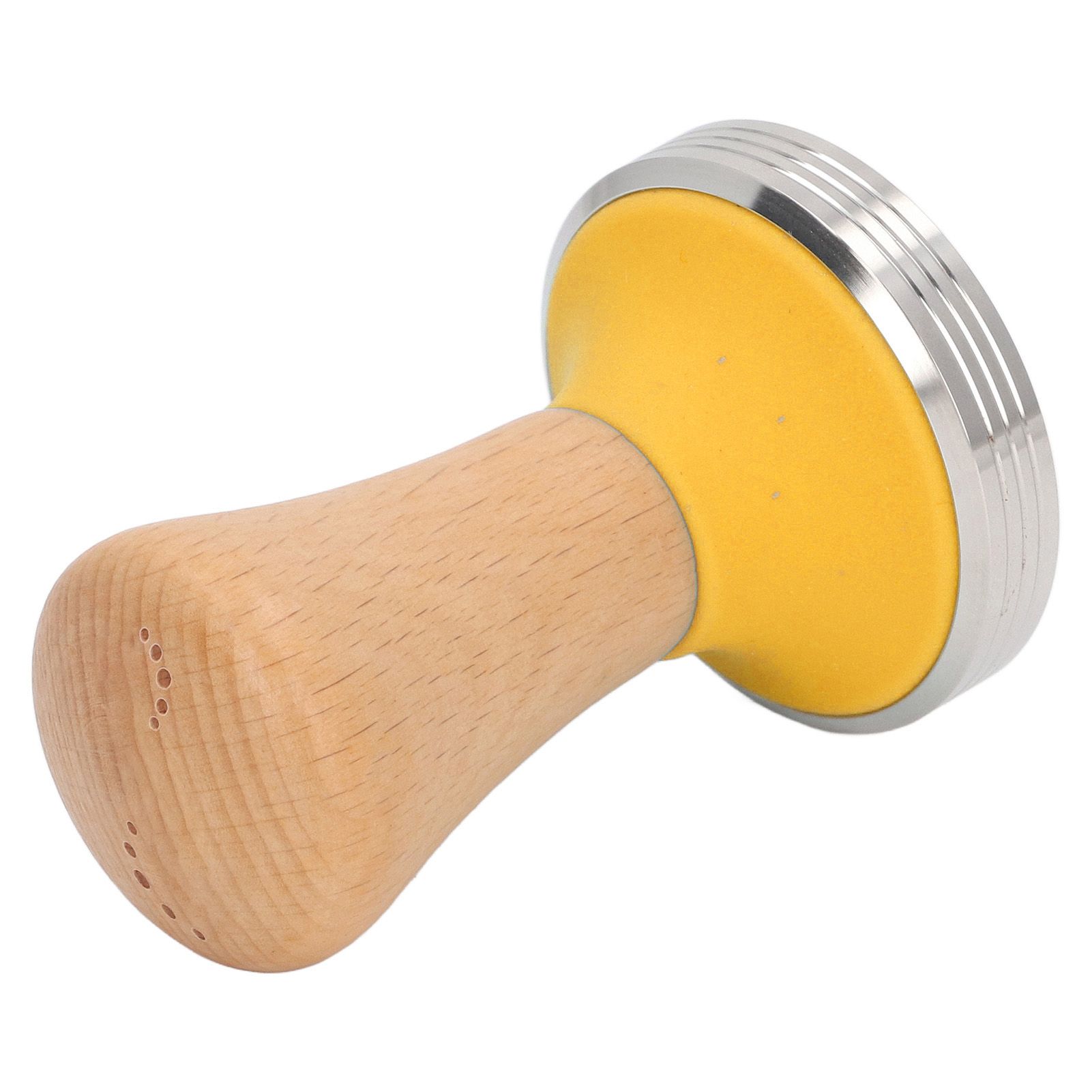 Wooden Coffee Tamper Food Grade Rustproof Easy To Clean Heavy Duty Coffee Tamper with Ergonomic Handle for Baristas Yellow 51mm/2.0in - Image 4